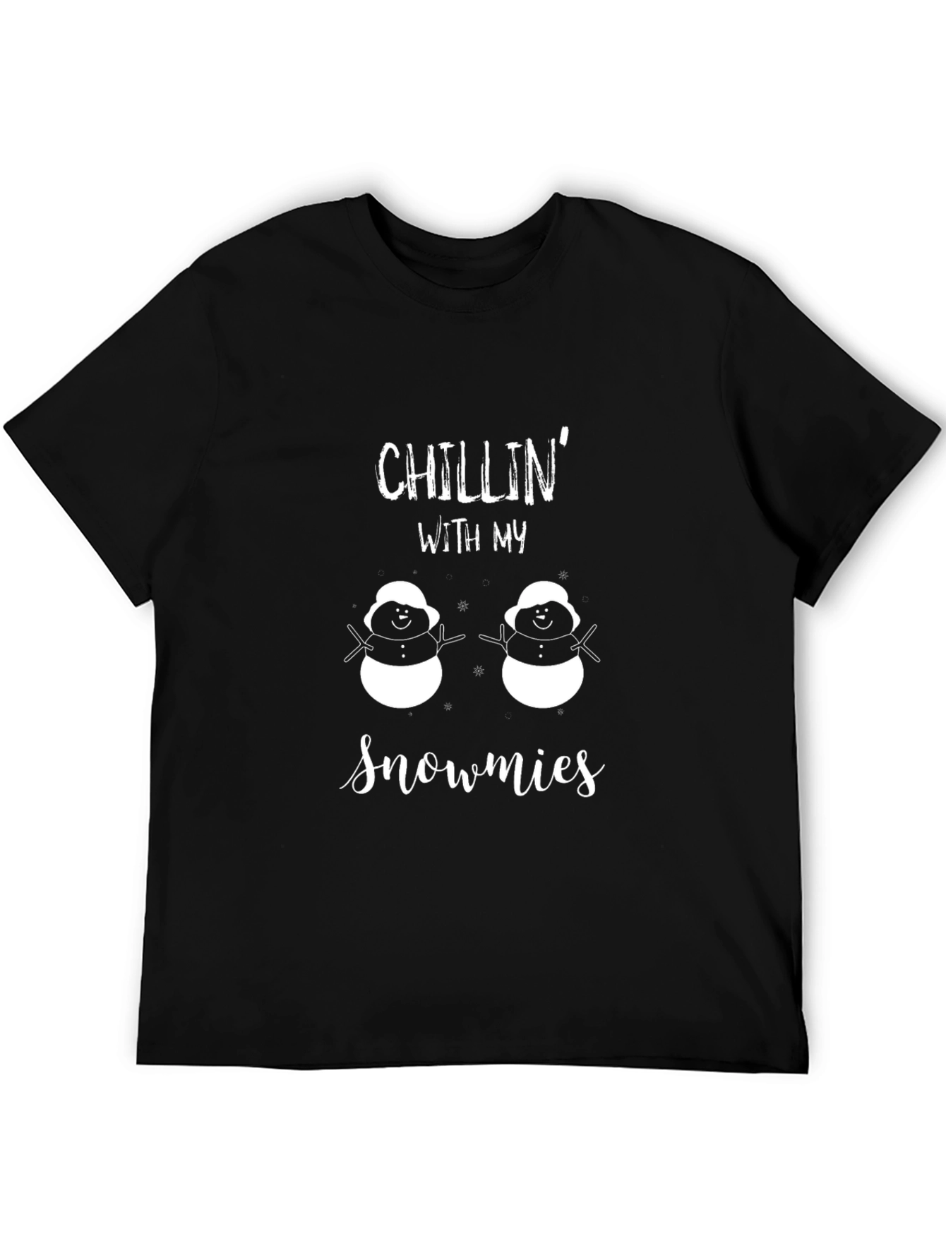 Black Chillin' With My Snowmies Graphic Tee view 5