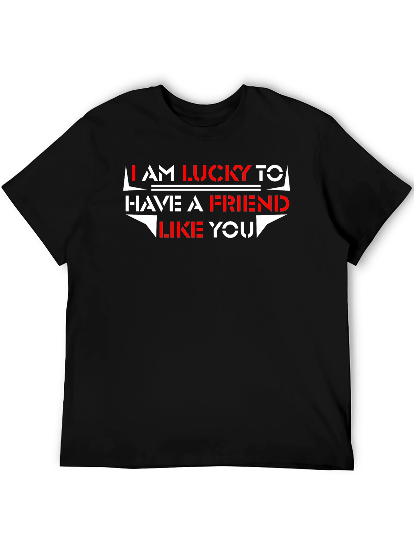 Black Lucky Friend Graphic Tee - Soft Cotton Blend view 5