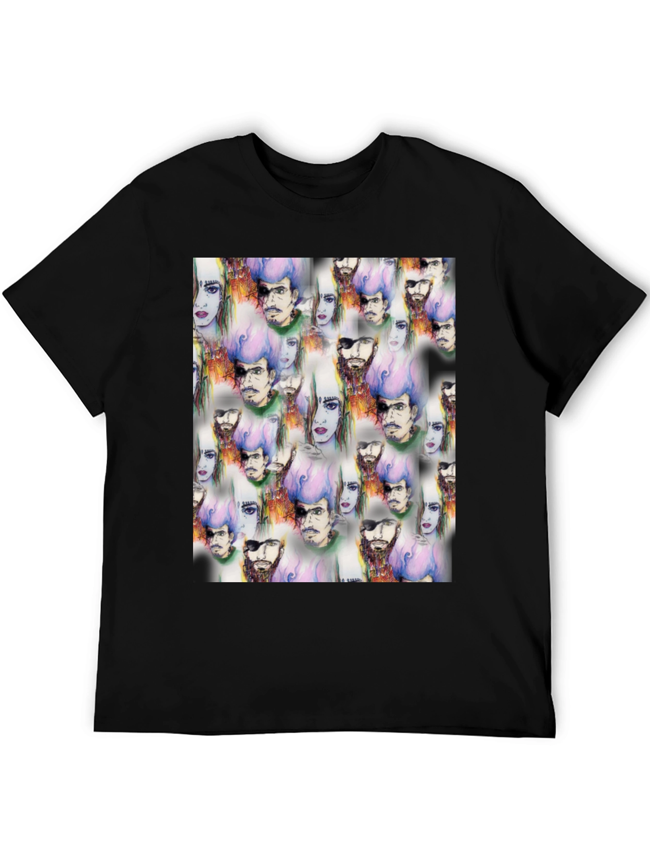 Black Unique Graphic Print T-Shirt view 5