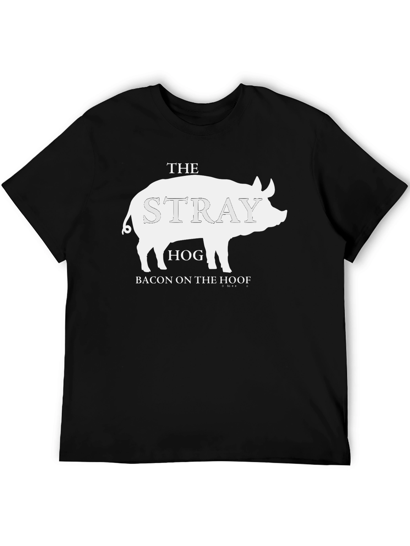 Black The Stray Hog T-Shirt - Bacon on the Hoof Tee view 5
