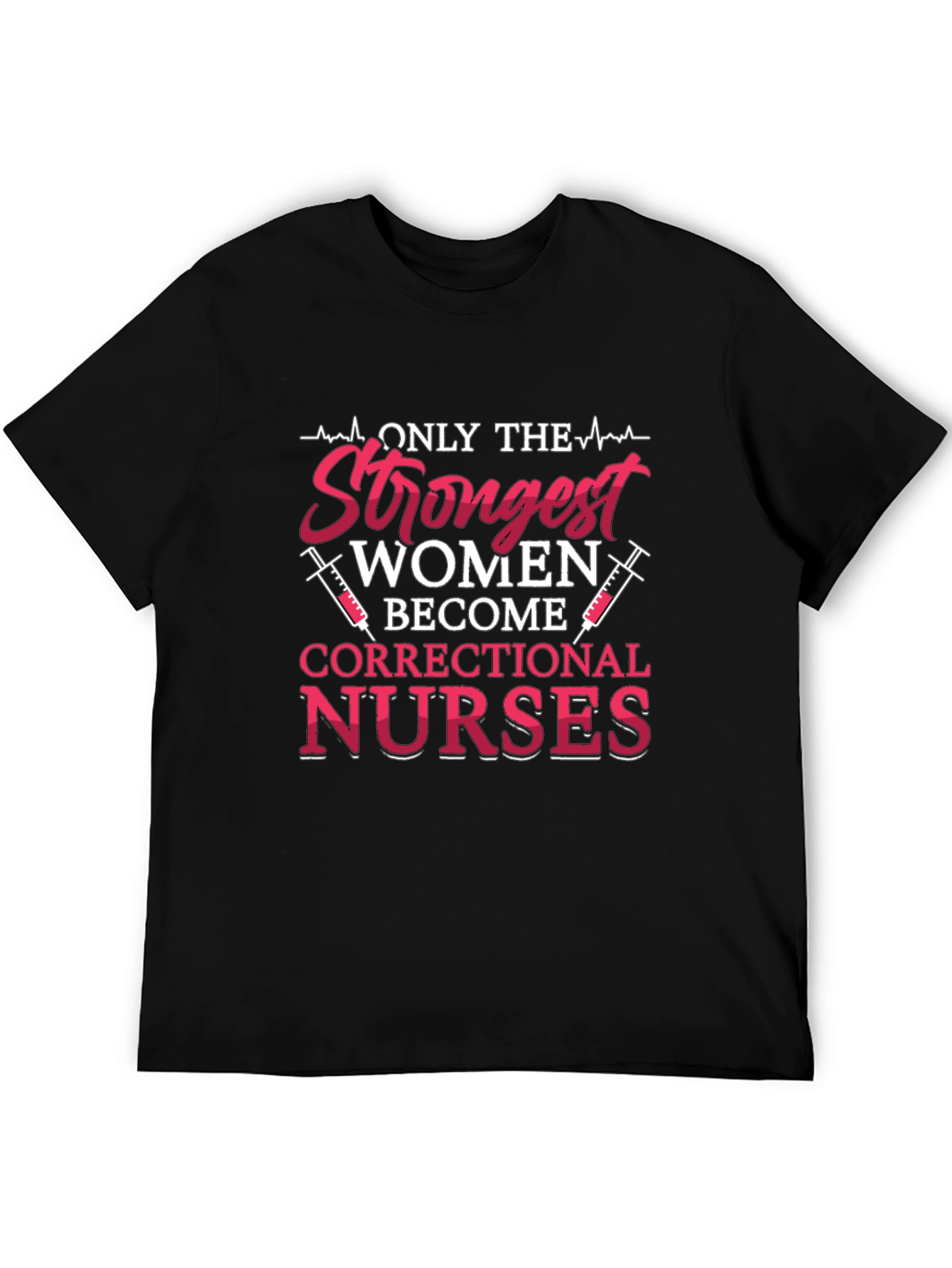Black Strongest Women Correctional Nurses T-Shirt view 5