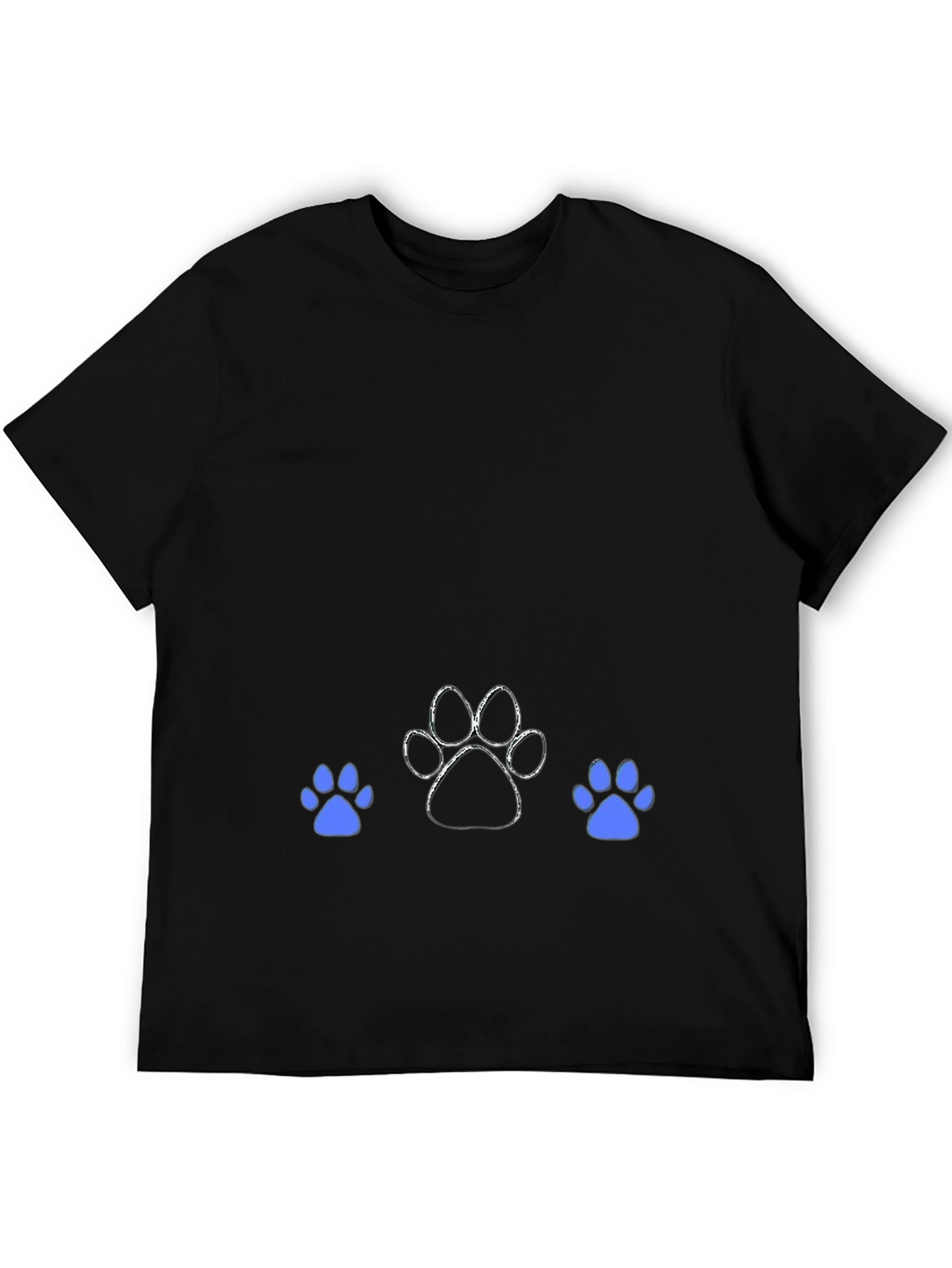 Black Dog Paw Print Graphic T-Shirt view 5