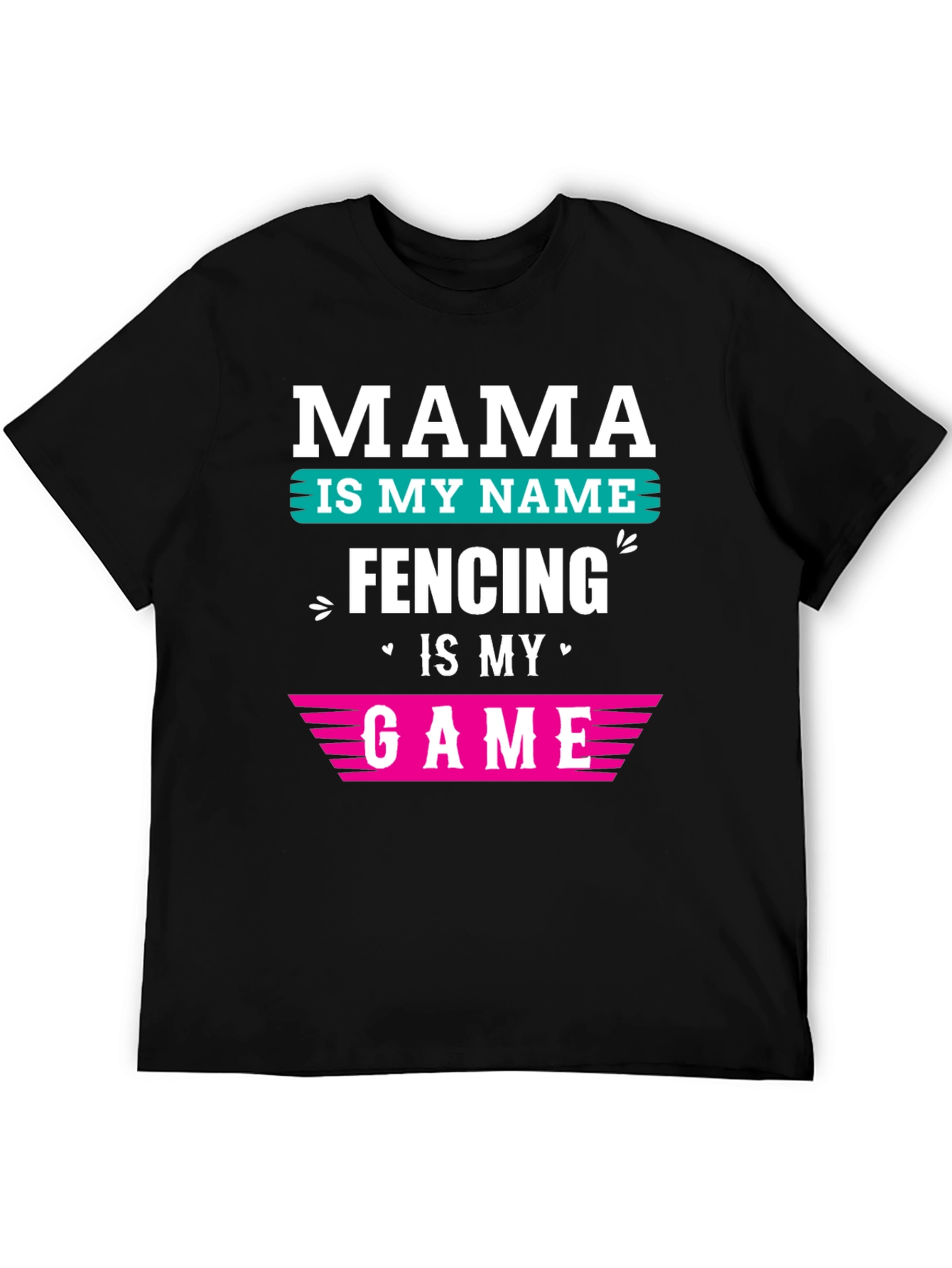 Black Mama Fencing Game T-Shirt view 5