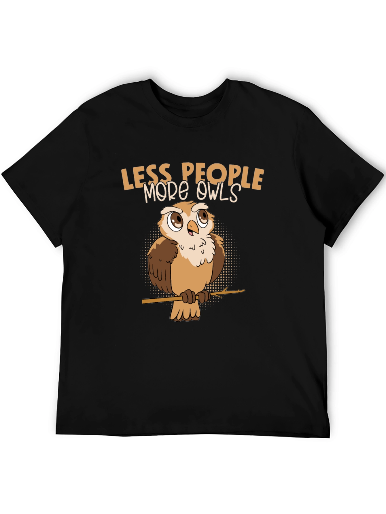 Black Less People More Owls Graphic Tee view 5