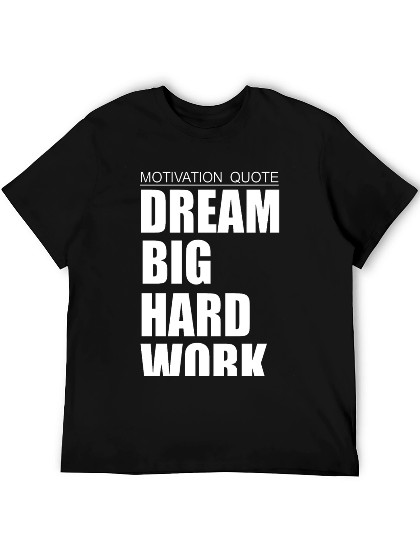 Black Dream Big Hard Work T-Shirt - Motivational Black Tee view 5