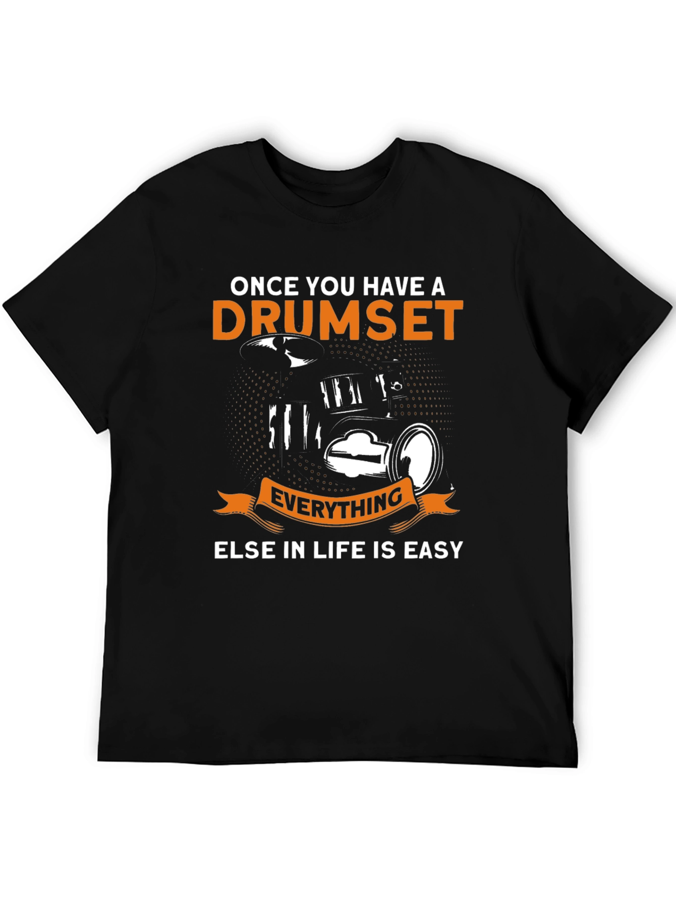 Black Drumset Life T-Shirt - Music Lover Tee view 5