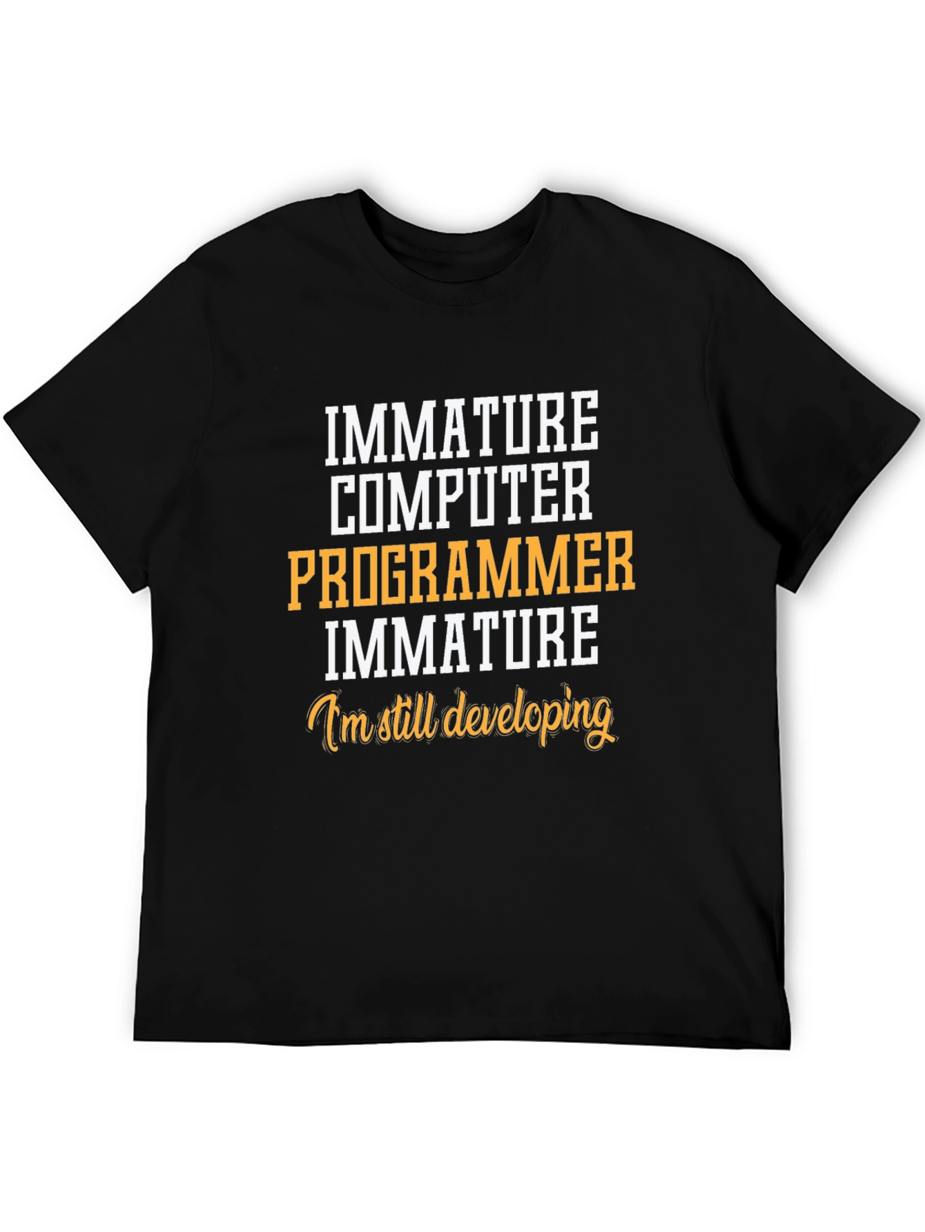 Black Immature Computer Programmer T-Shirt view 5