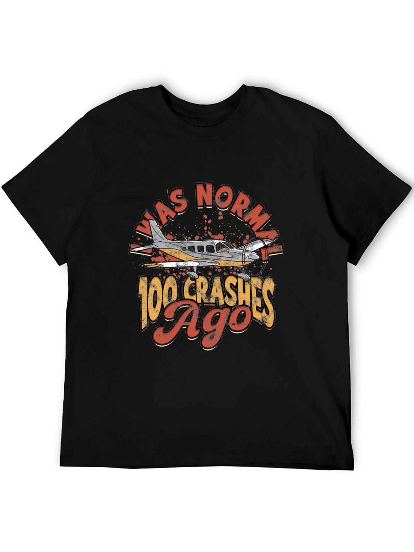 Black Was Normal 100 Crashes Ago Pilot T-Shirt view 5