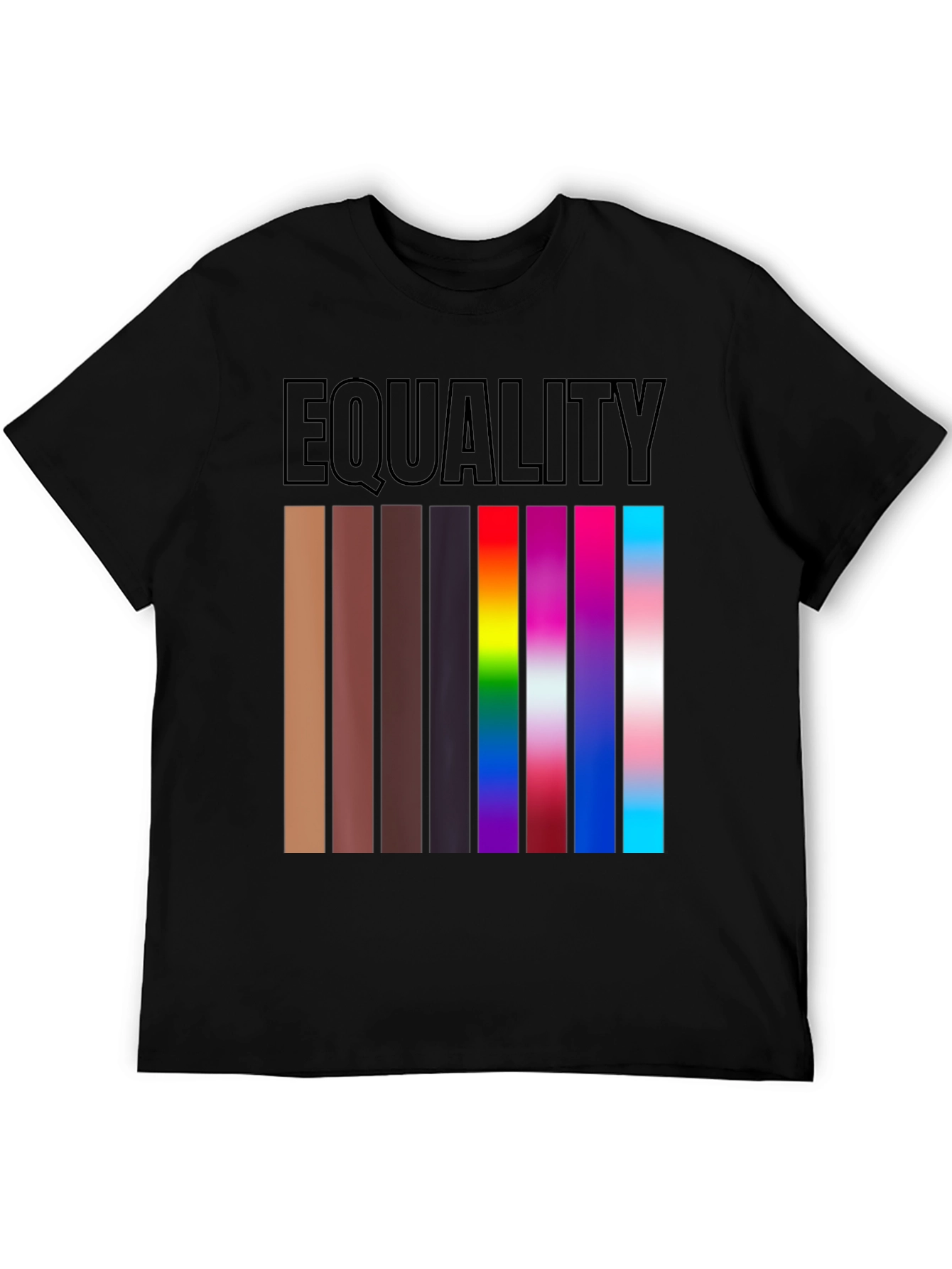 Black Equality T-Shirt Diverse Skin Tones & LGBTQ+ Pride view 5