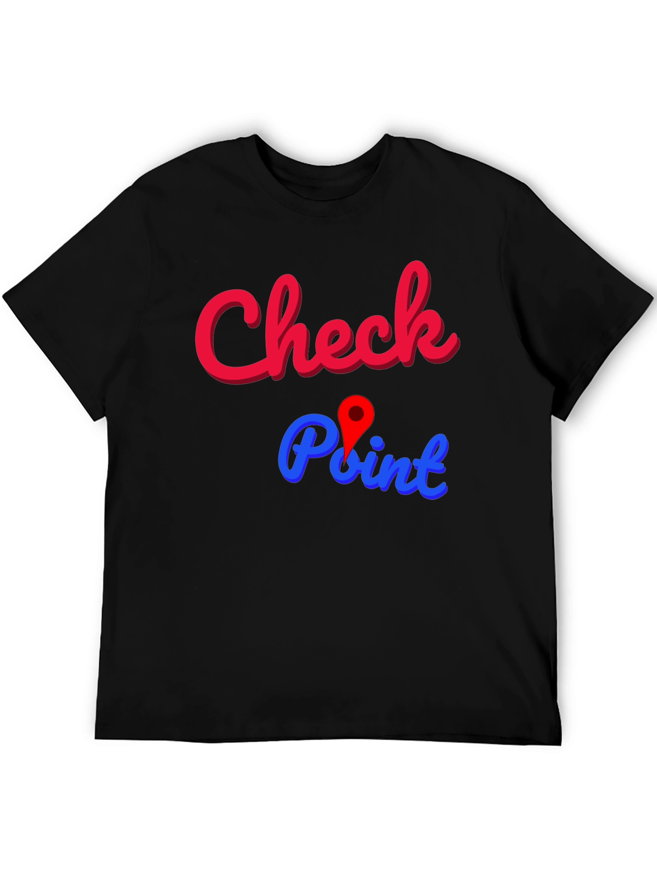 Black Check Point Graphic Tee - Stylish Cotton Blend view 5