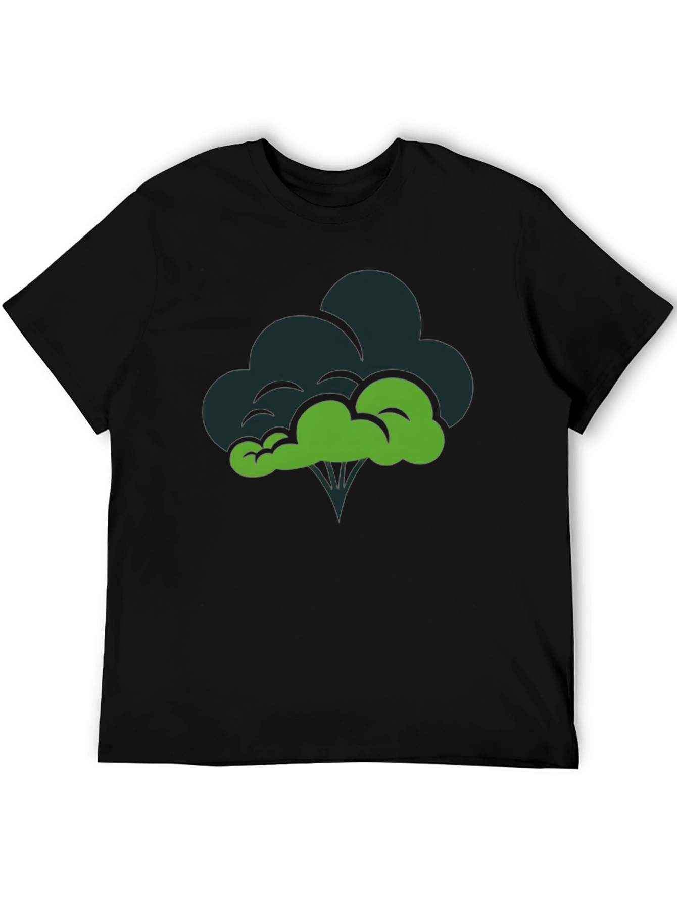 Black Broccoli Graphic Tee - Funny Veggie T-Shirt view 5
