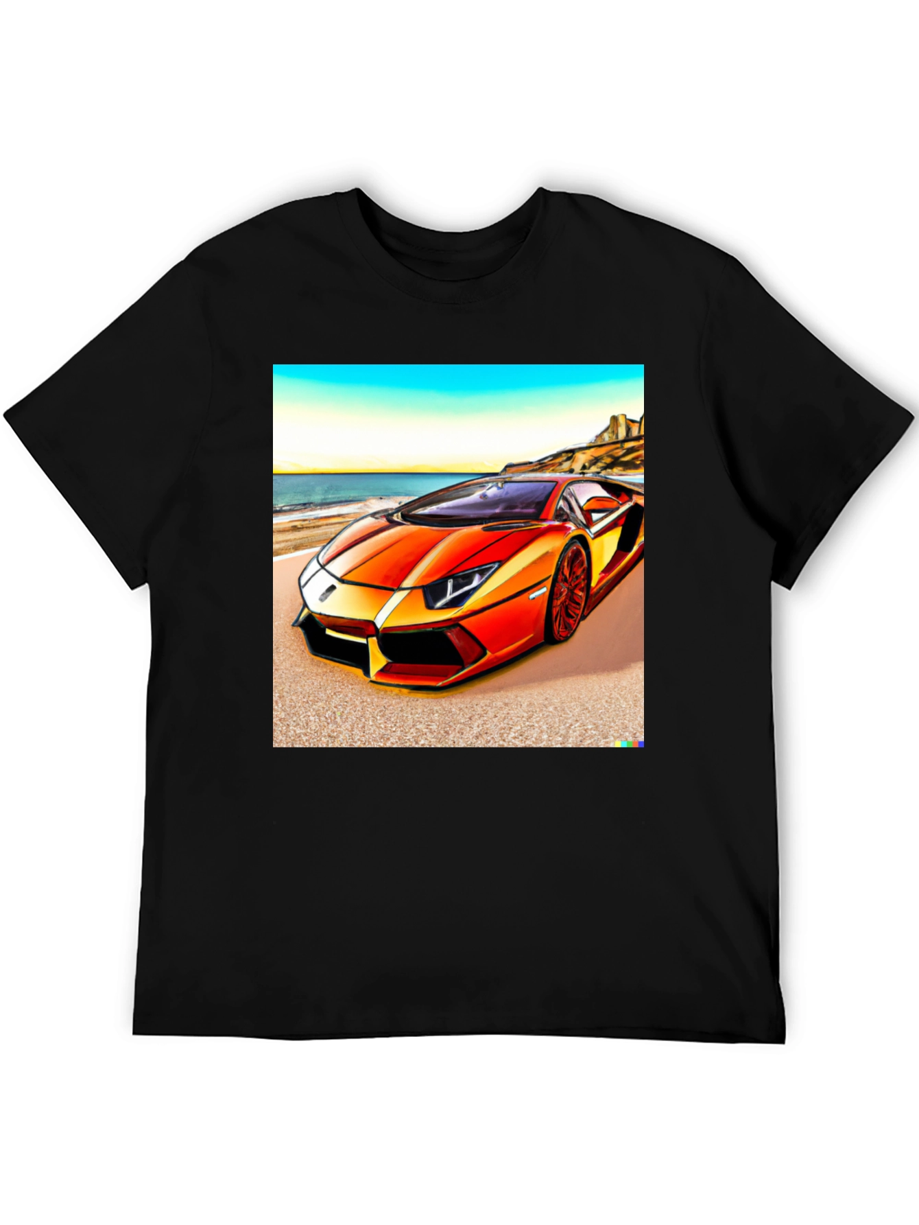 Black Orange Lamborghini T-Shirt view 5