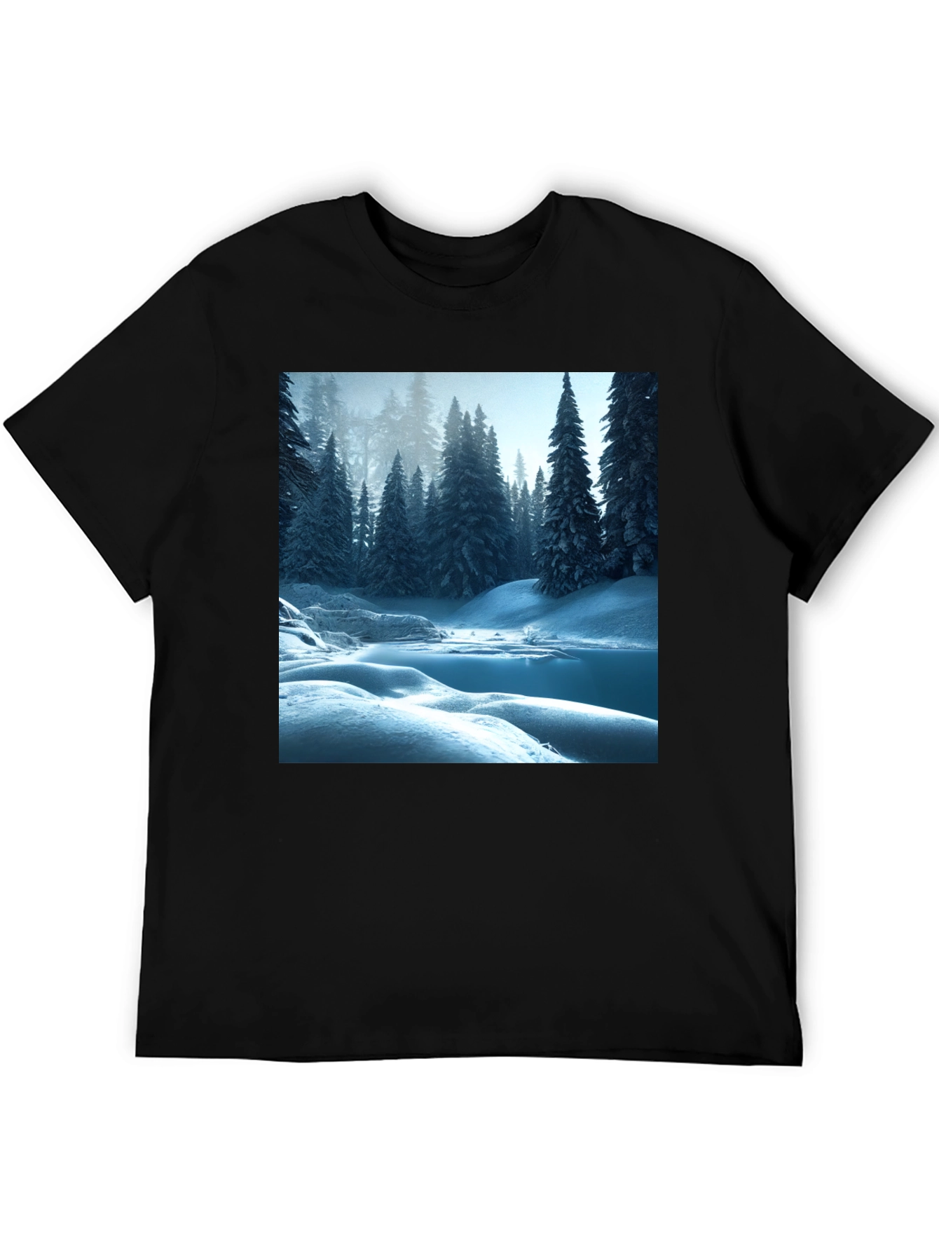 Black Winter Wonderland Graphic Tee - Black view 5