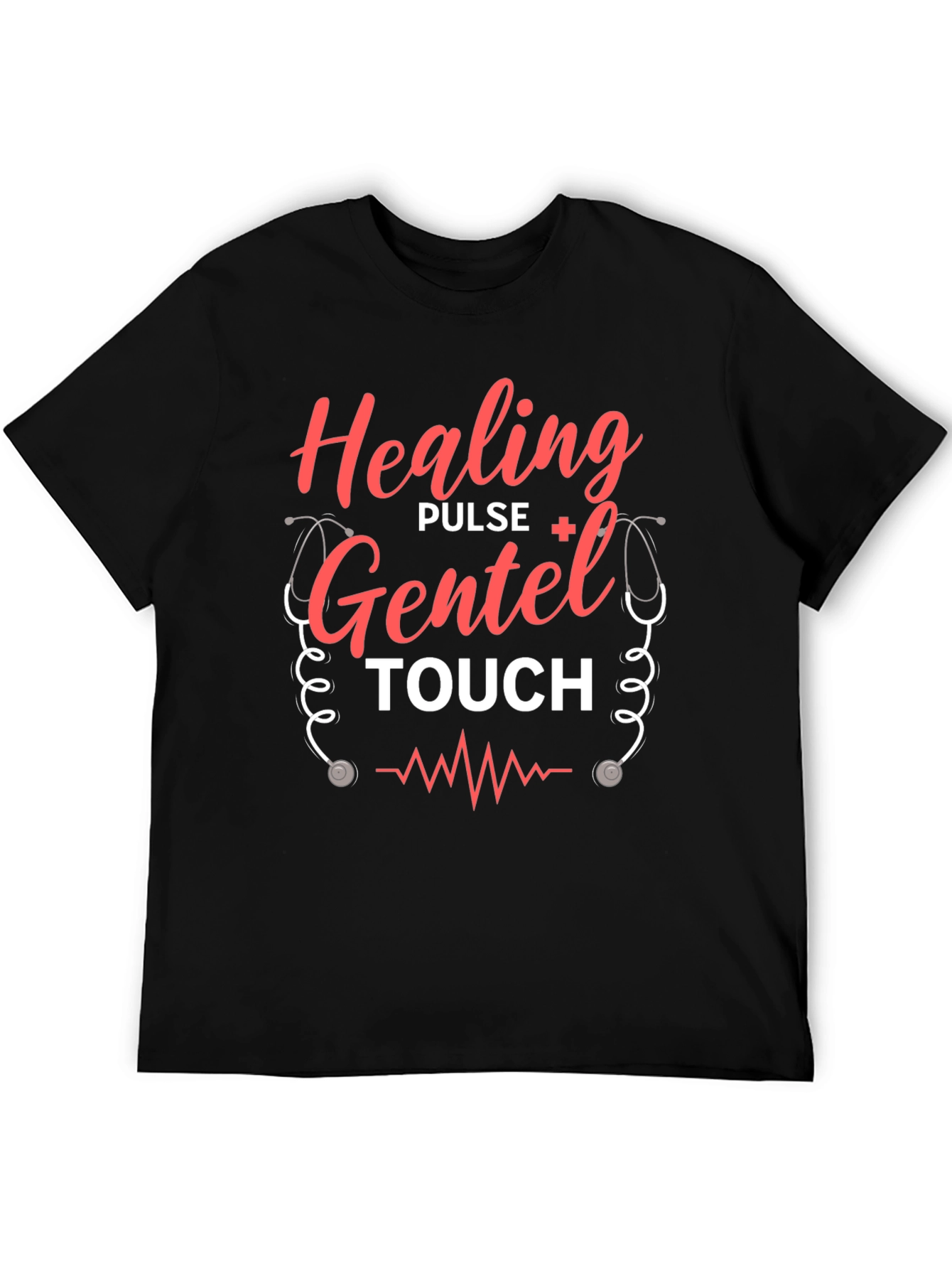 Black Healing Pulse Gentel Touch T-Shirt - Black view 5