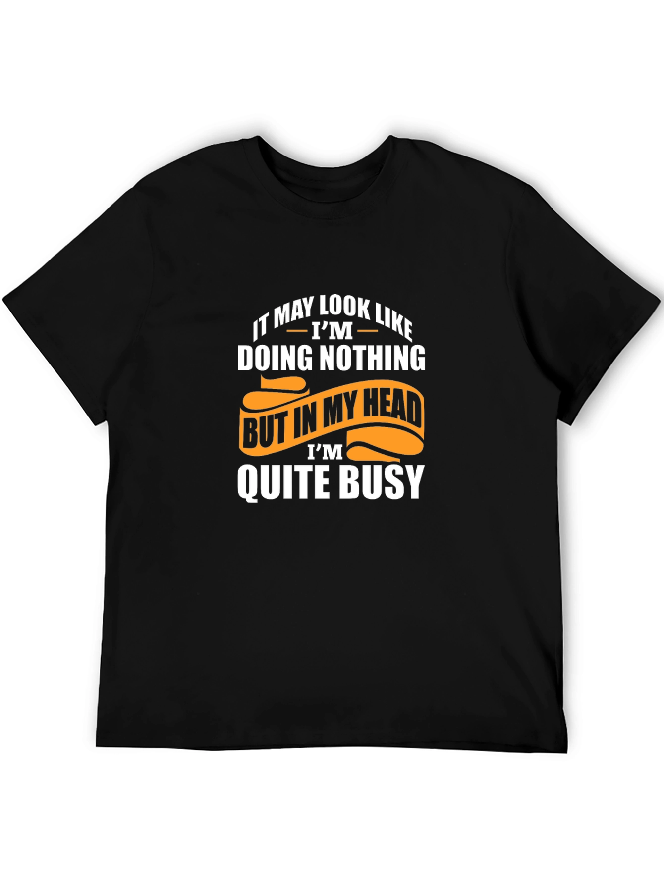 Black Funny "Doing Nothing" Graphic T-Shirt view 5
