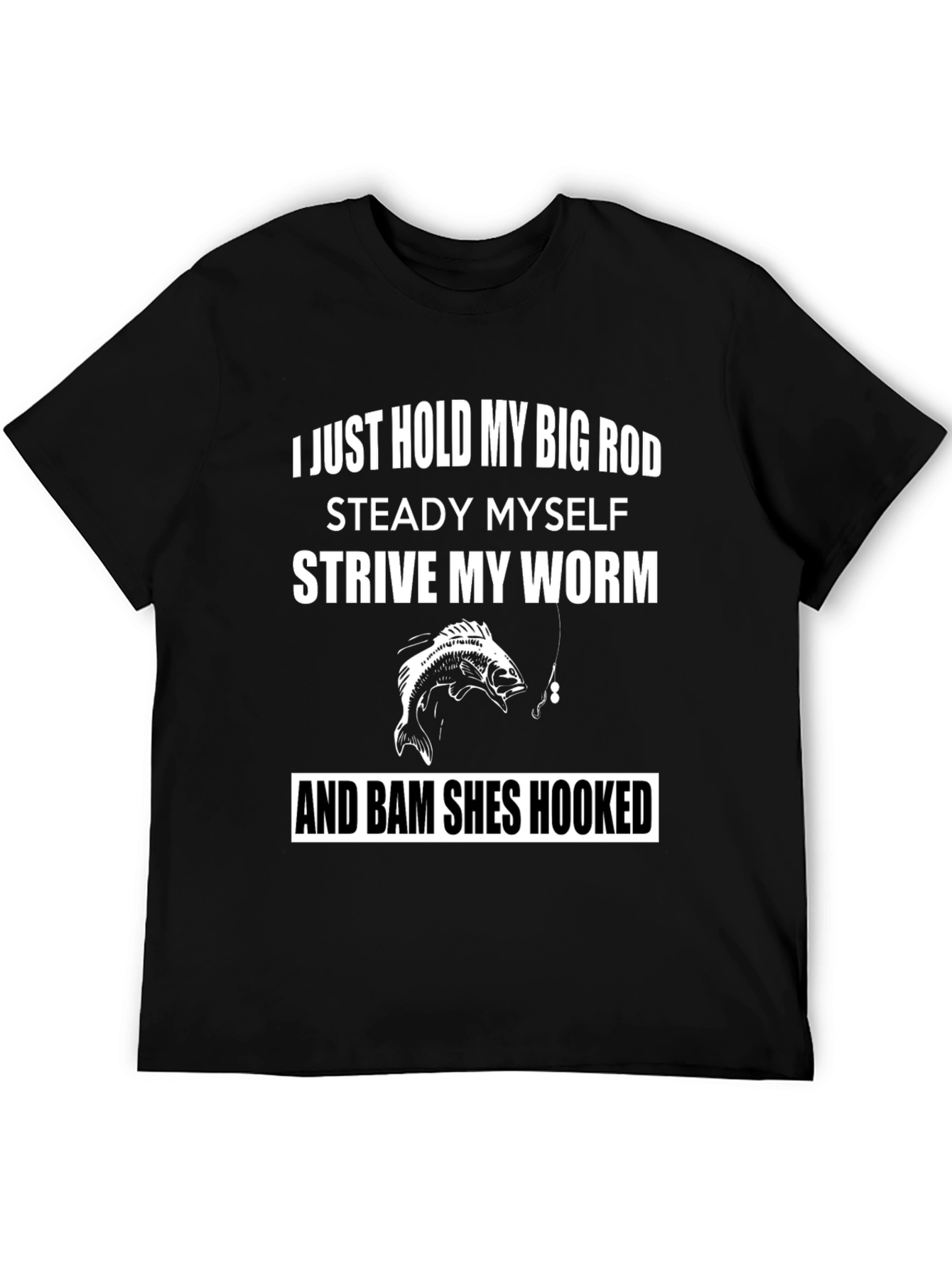 Black Fishing Humor Graphic T-Shirt view 5
