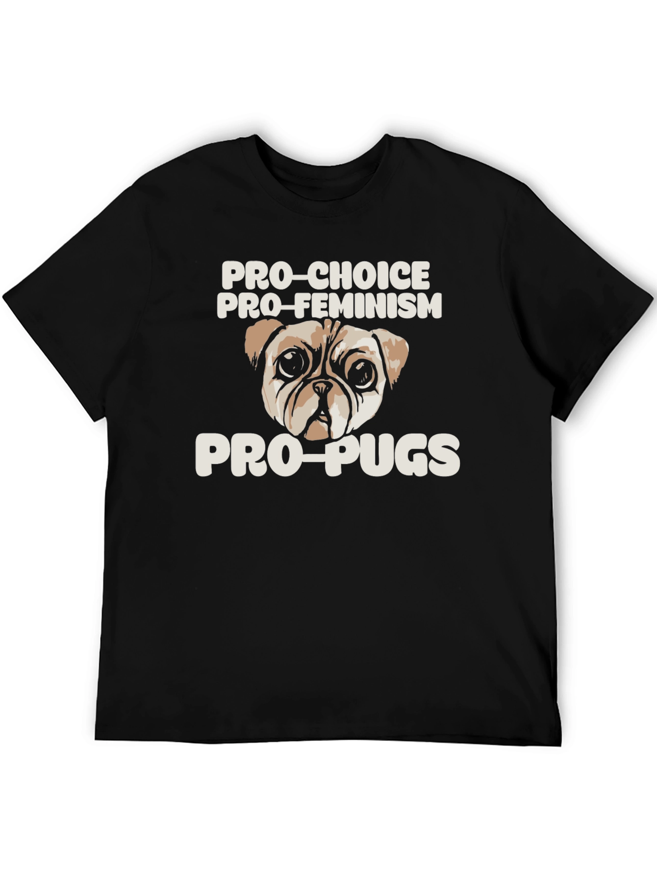 Black Pro-Choice Pro-Feminism Pro-Pugs Graphic Tee view 5