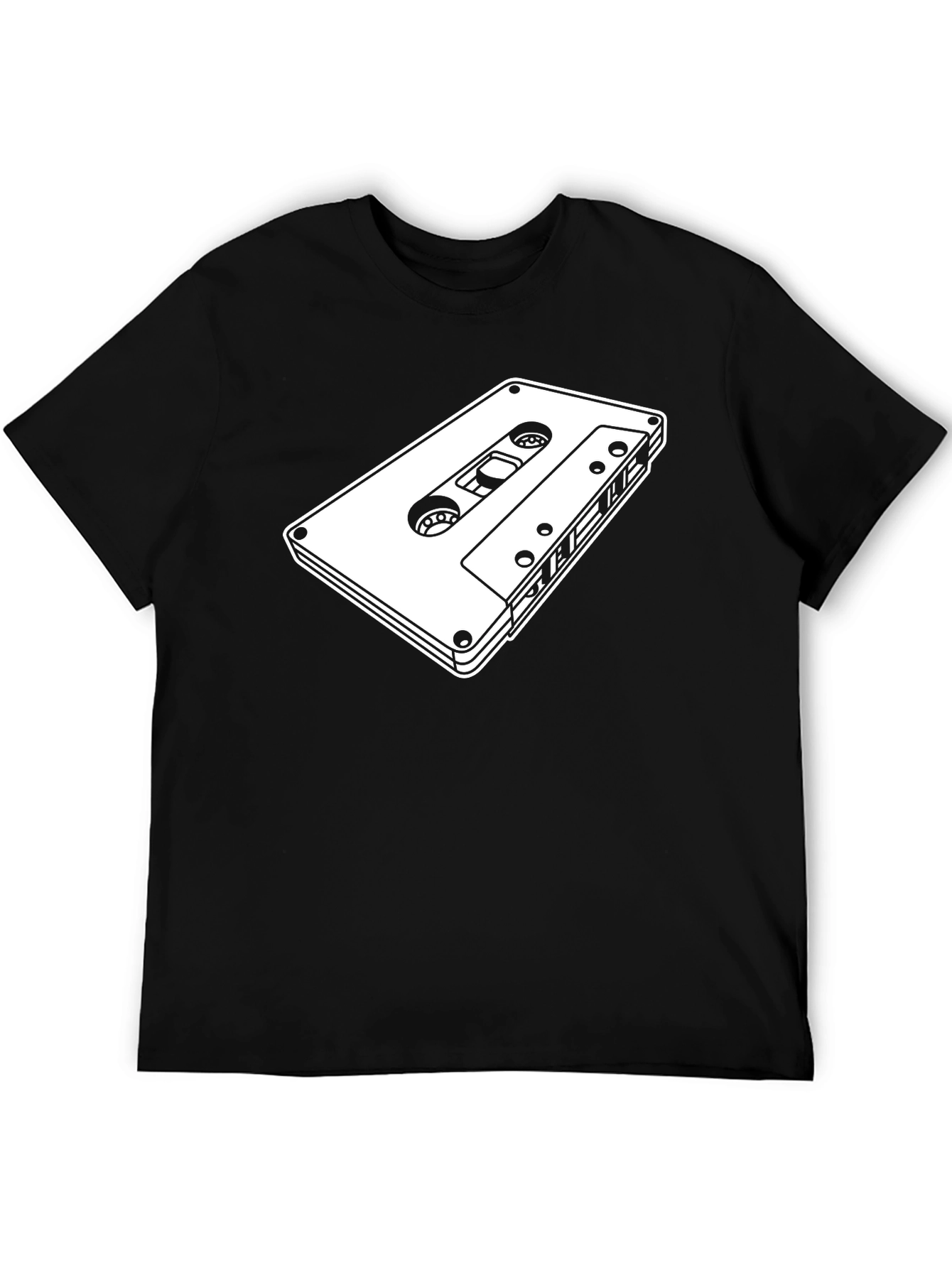 Black Retro Cassette Tape Graphic Tee - Black view 5