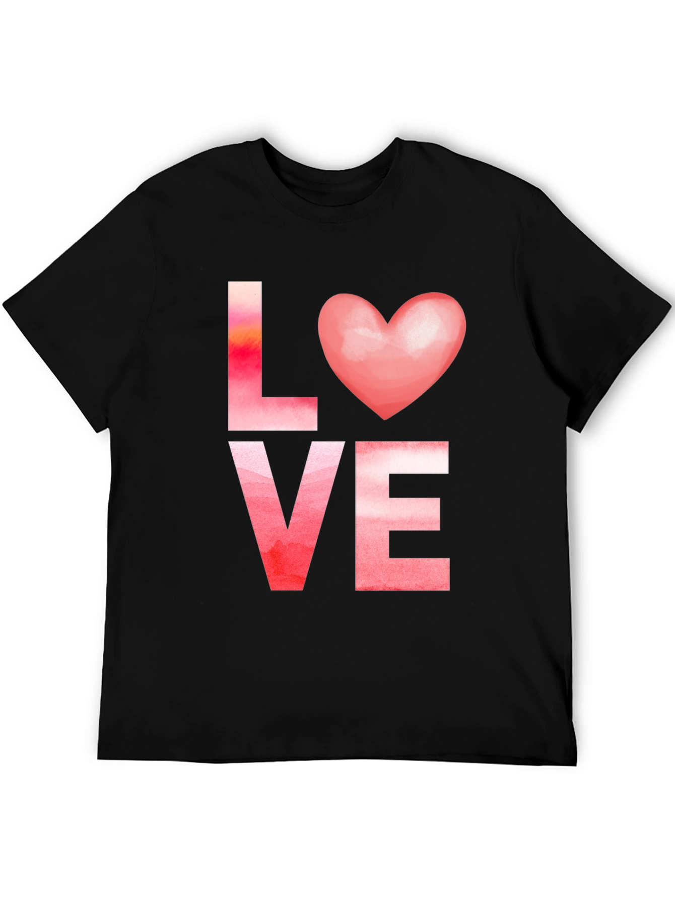 Black Love Heart Valentine T-Shirt view 5