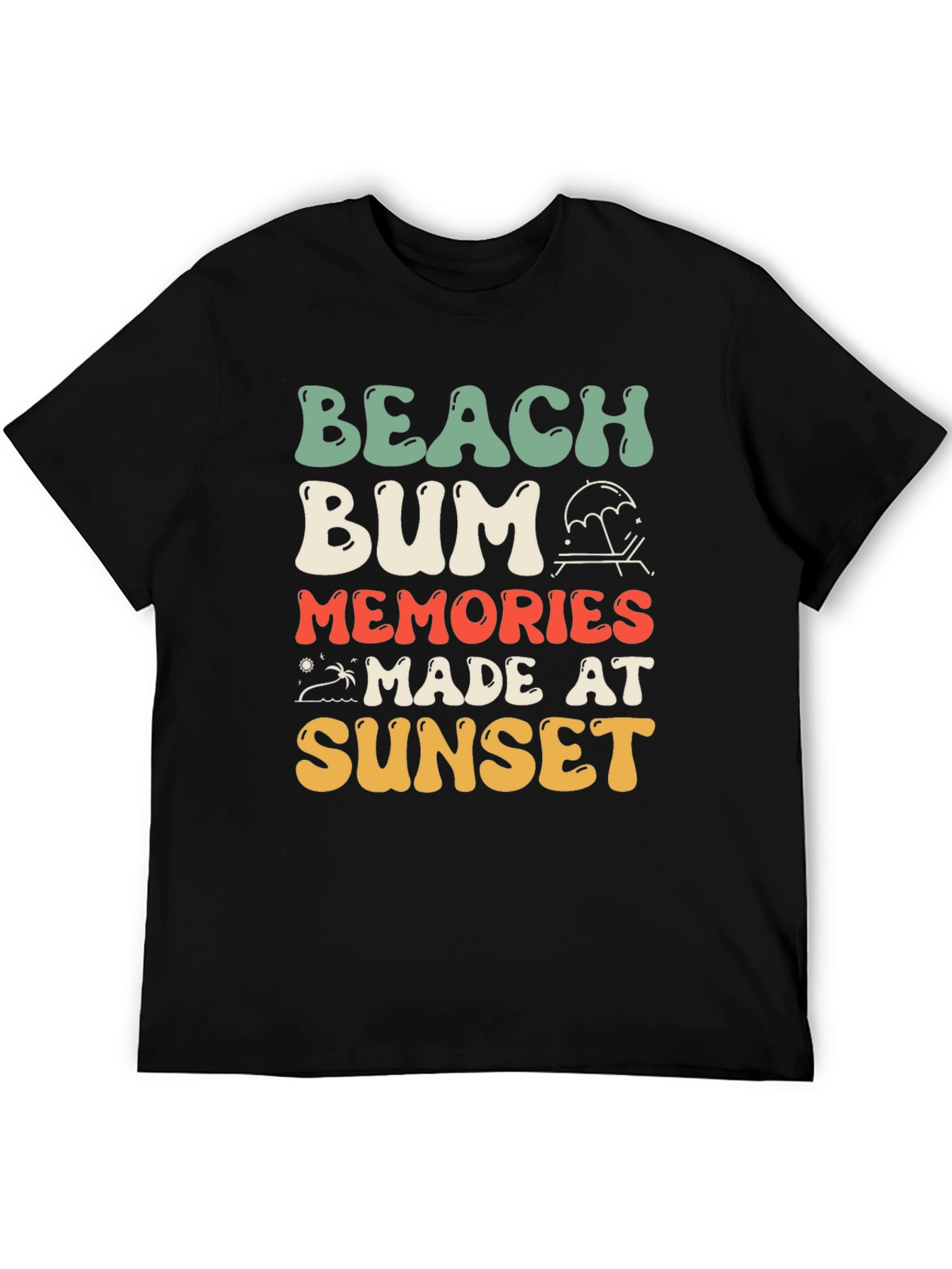 Black Beach Bum Sunset Memories T-Shirt view 5
