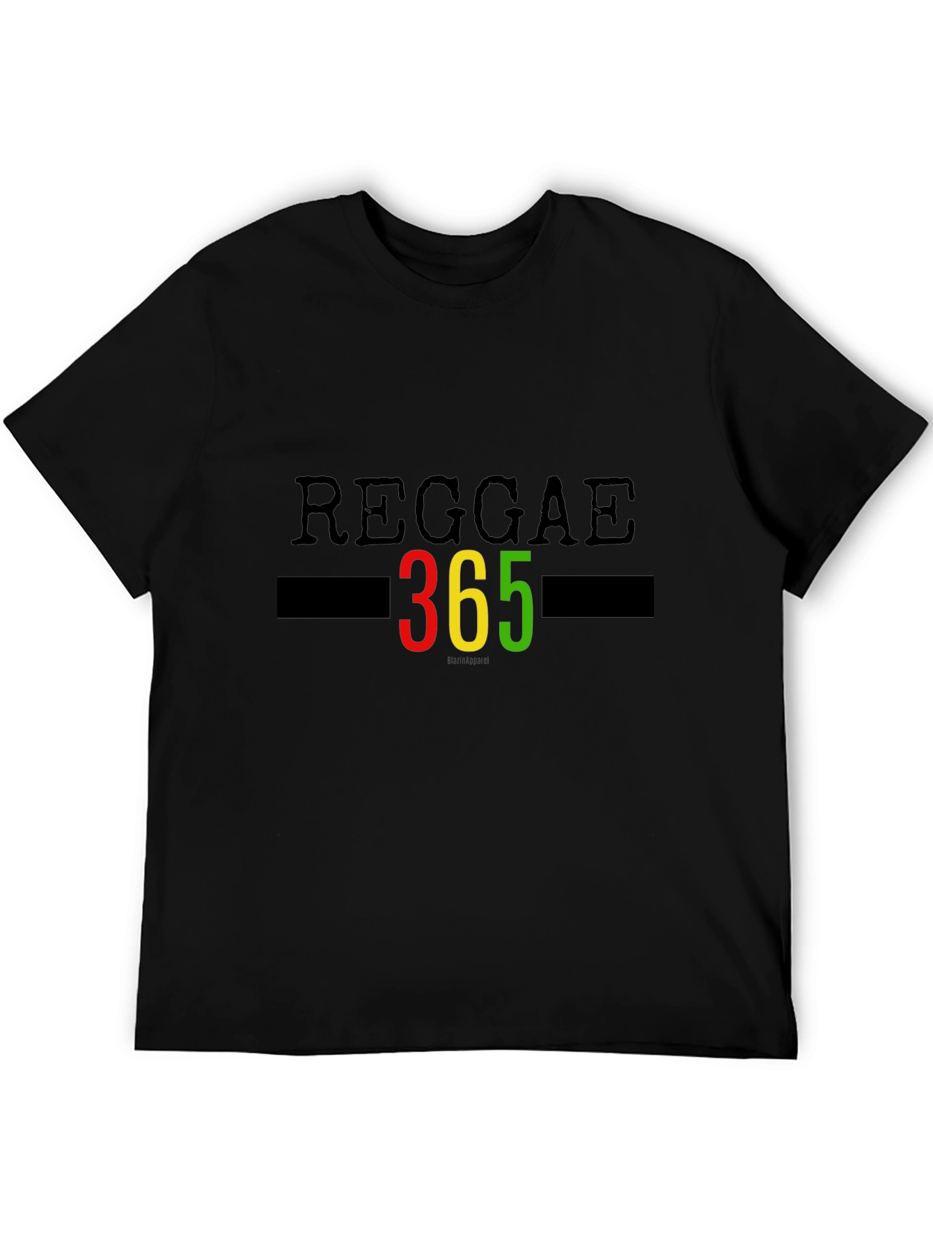 Black Reggae 365 T-Shirt Black Graphic Tee view 5