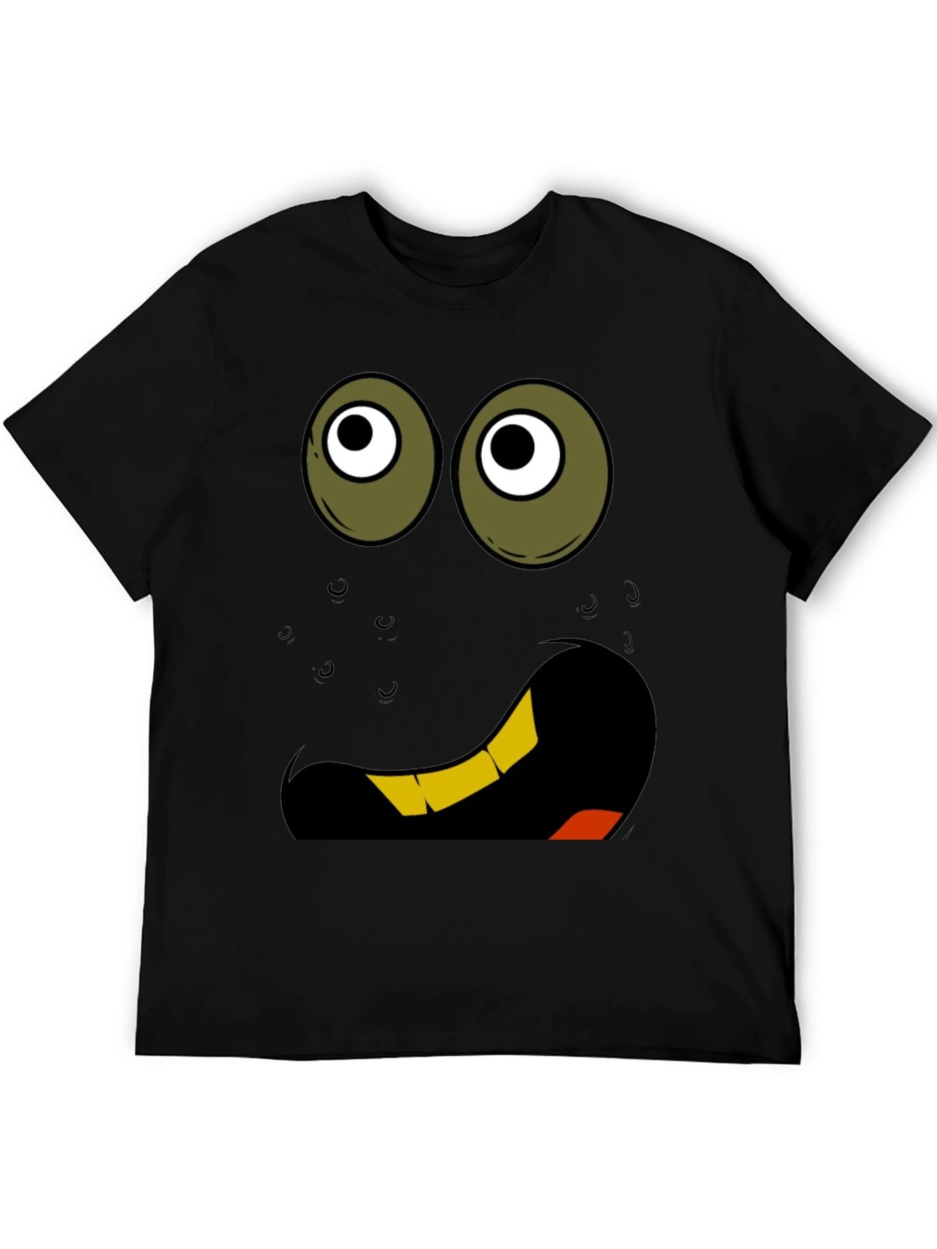 Black Funny Cartoon Face Graphic T-Shirt view 5