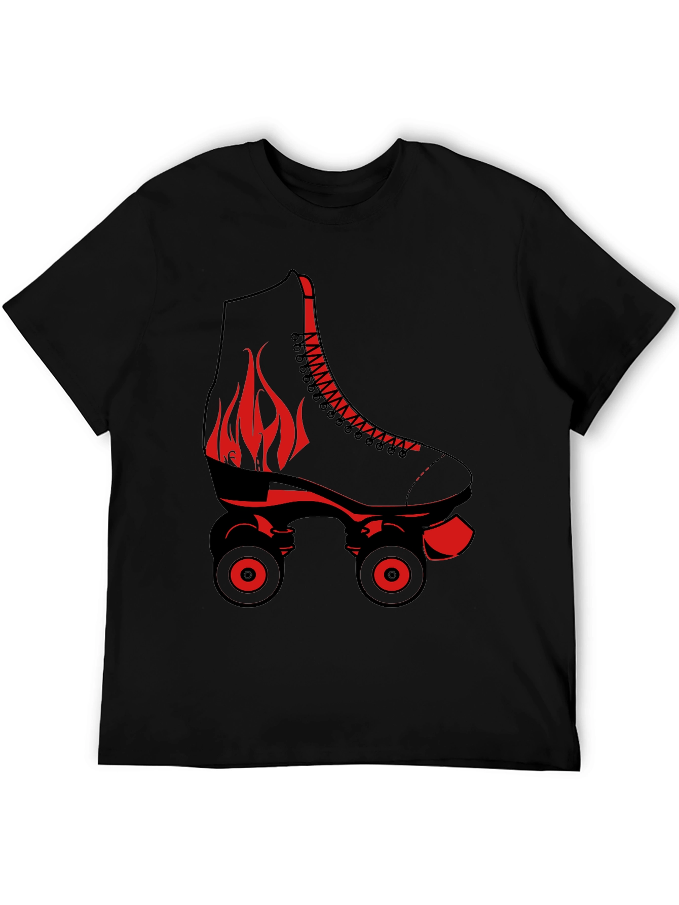 Black Retro Roller Skate Graphic Tee view 5
