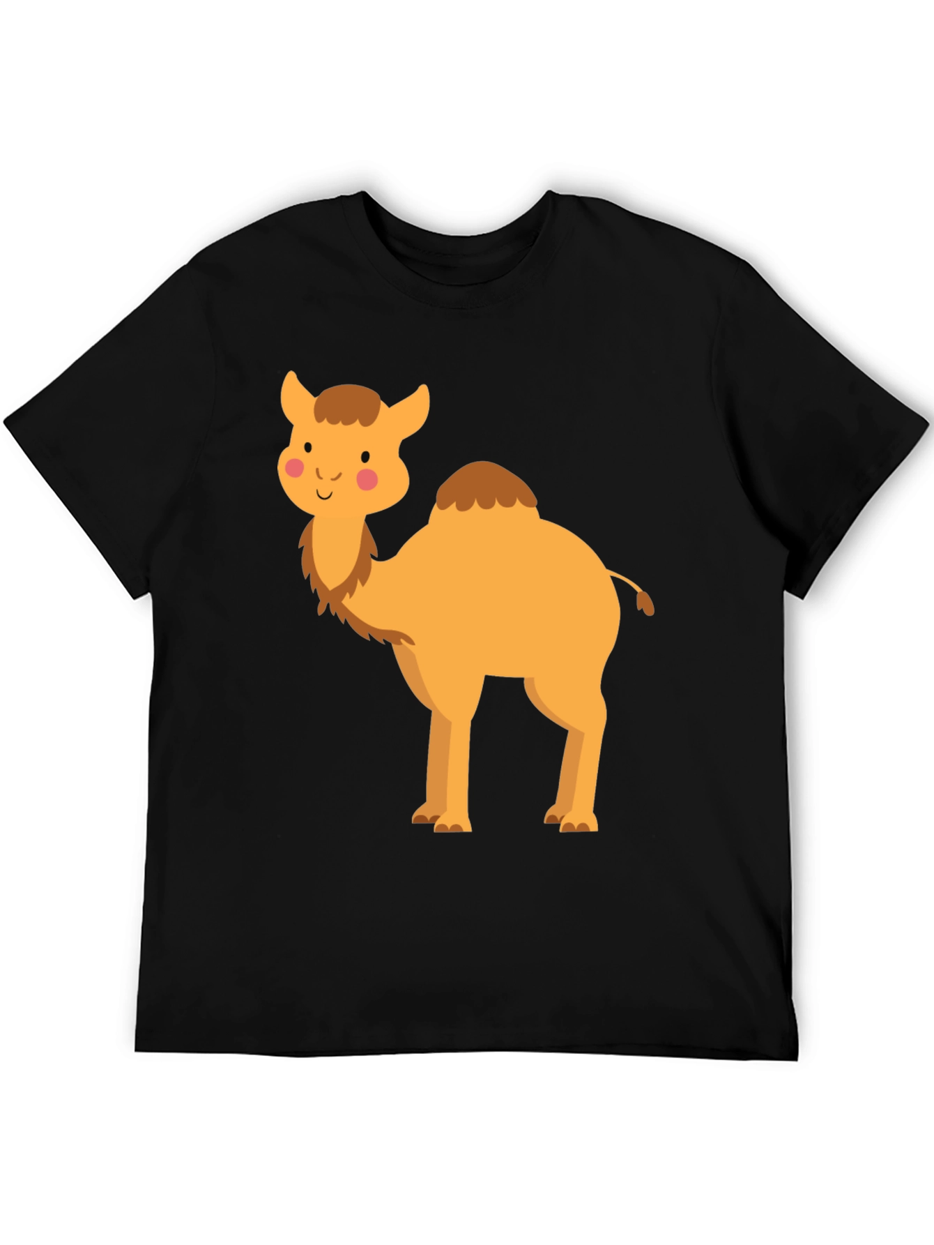 Black Cute Camel Graphic Tee - Unisex Black T-Shirt view 5