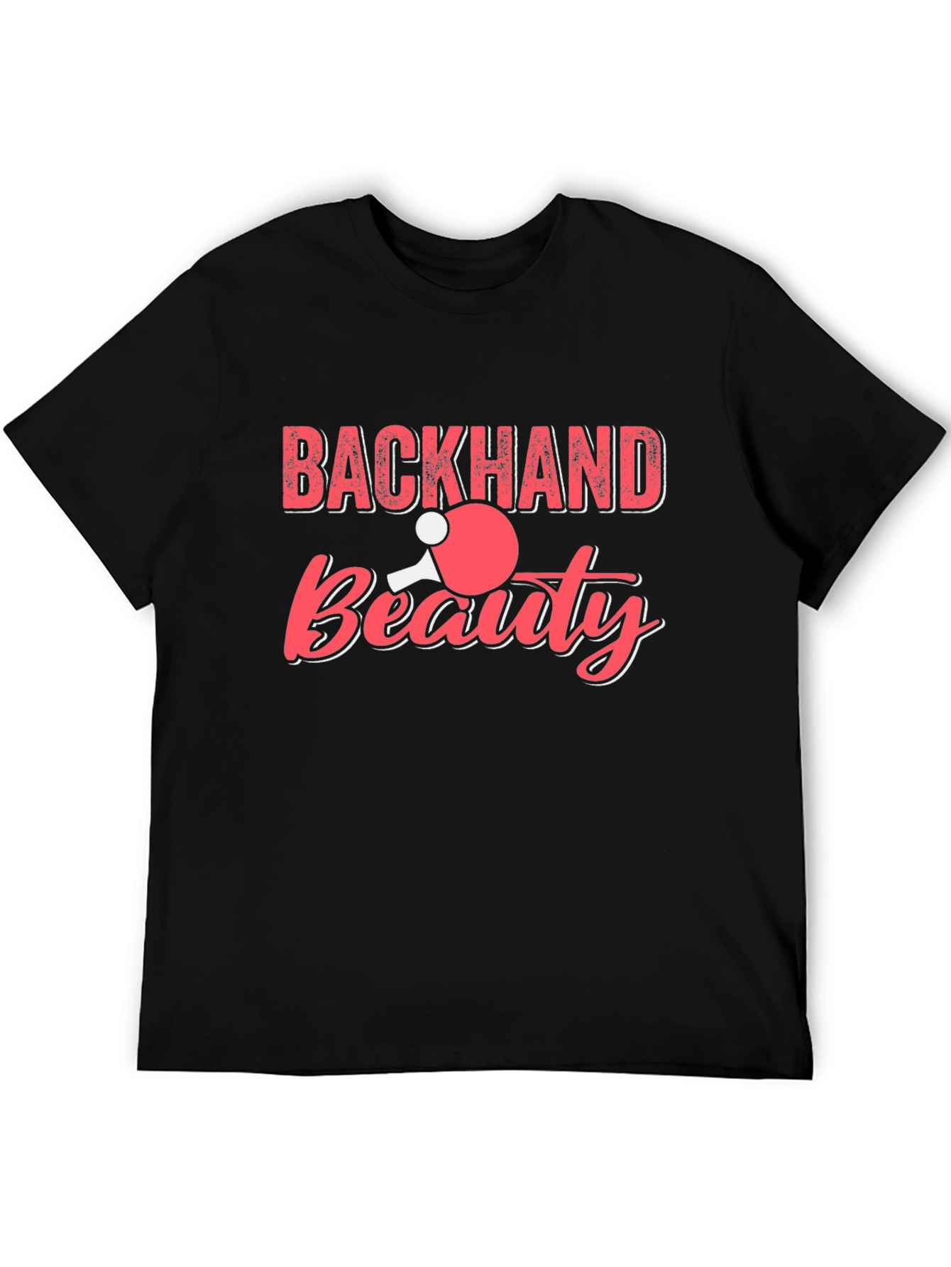 Black Backhand Beauty Table Tennis Graphic Tee view 5