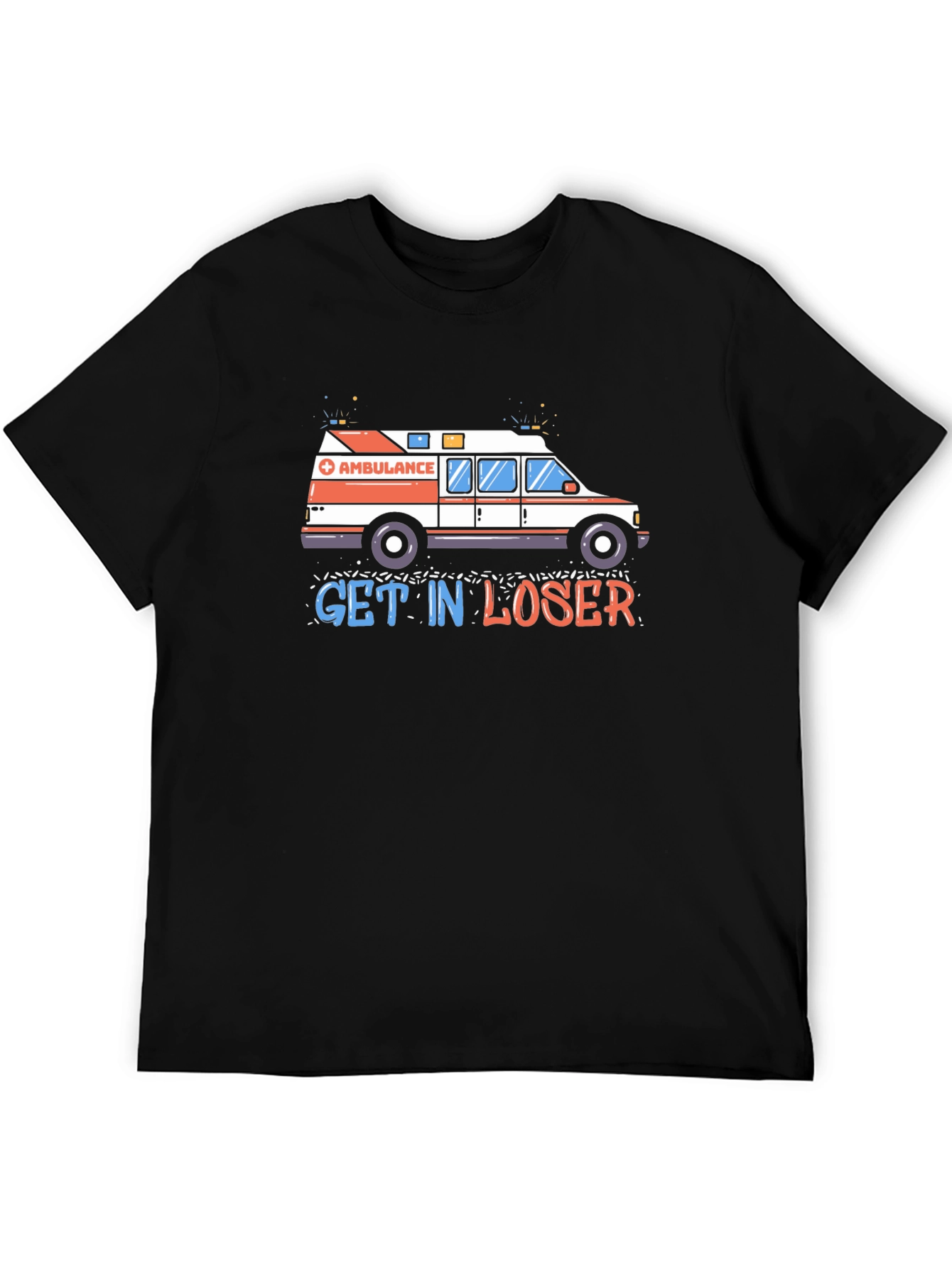 Black Get in Loser Ambulance Tee view 5