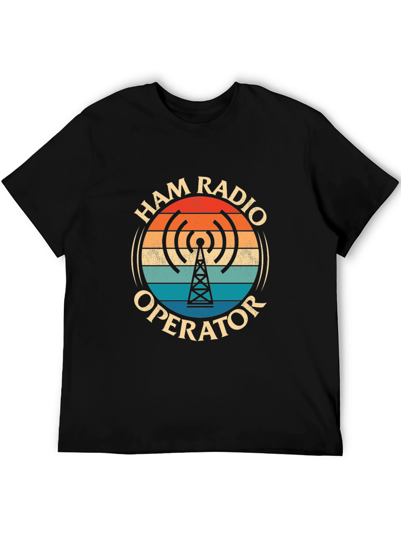 Black Ham Radio Operator T-Shirt - Vintage Design view 5