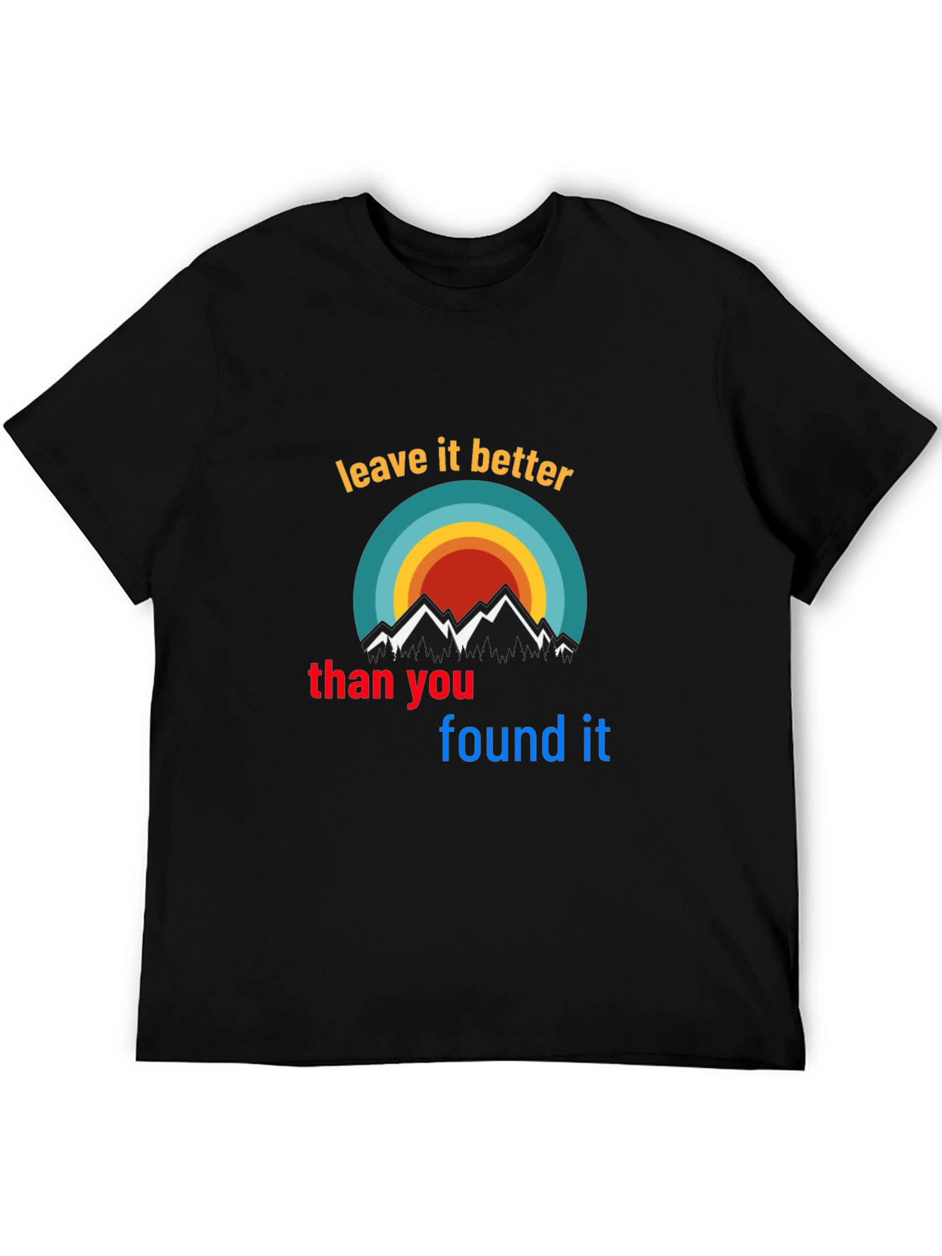 Black Leave It Better T-Shirt - Nature Mountains Graphic view 5