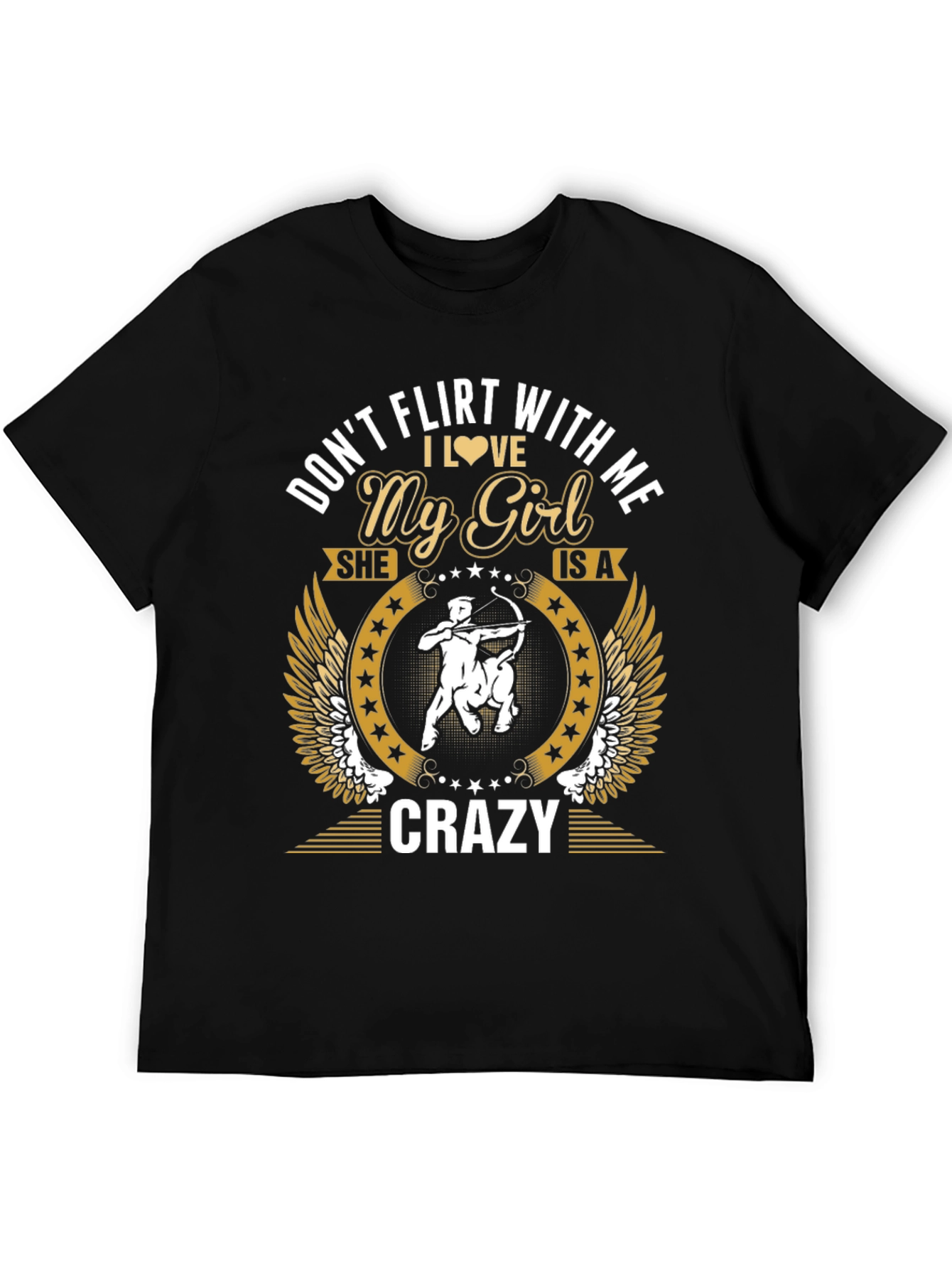 Black Don't Flirt With Me Crazy Girl T-Shirt view 5