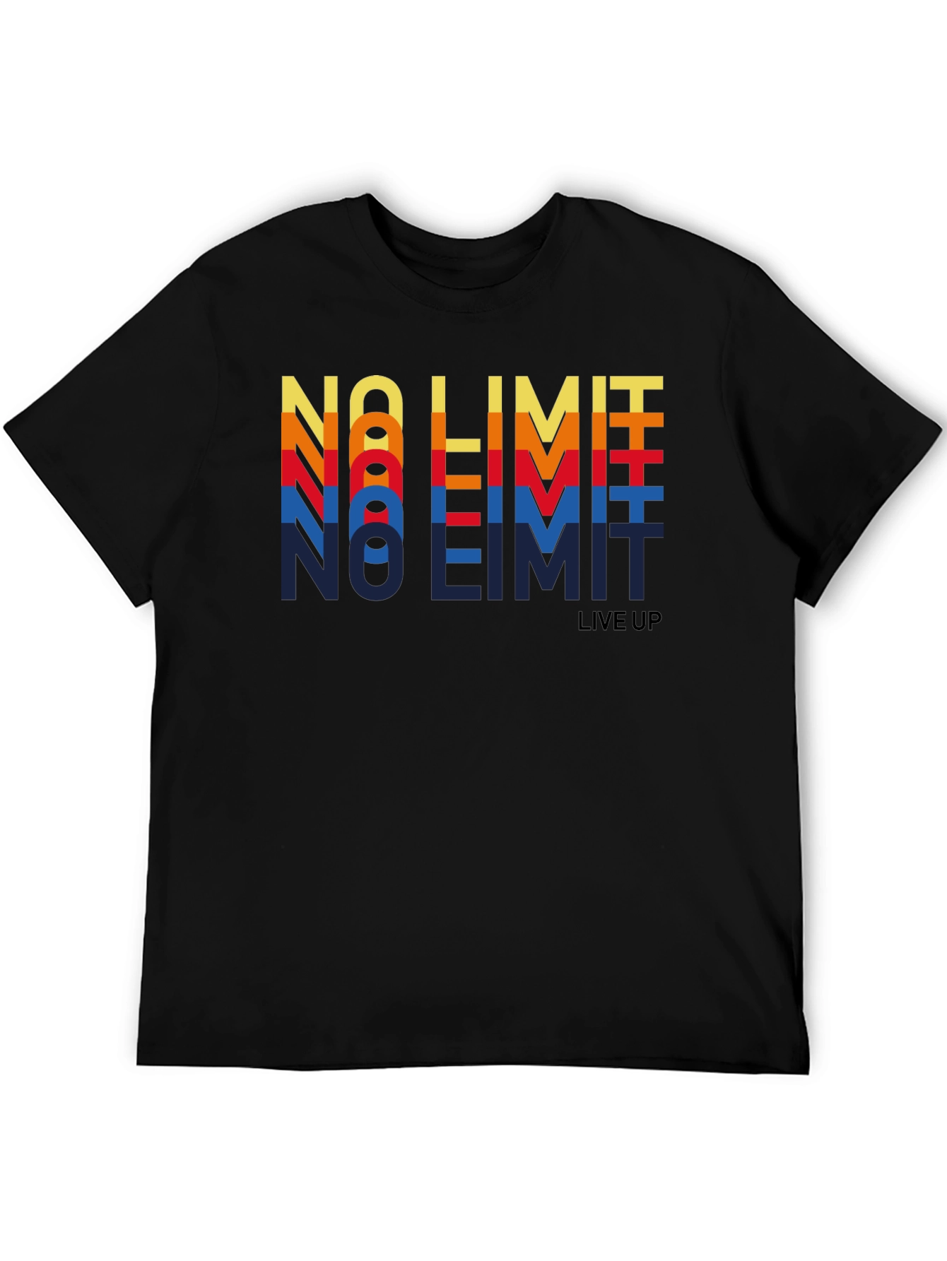 Black Retro "No Limit" Graphic Tee - Vintage Style Shirt view 5