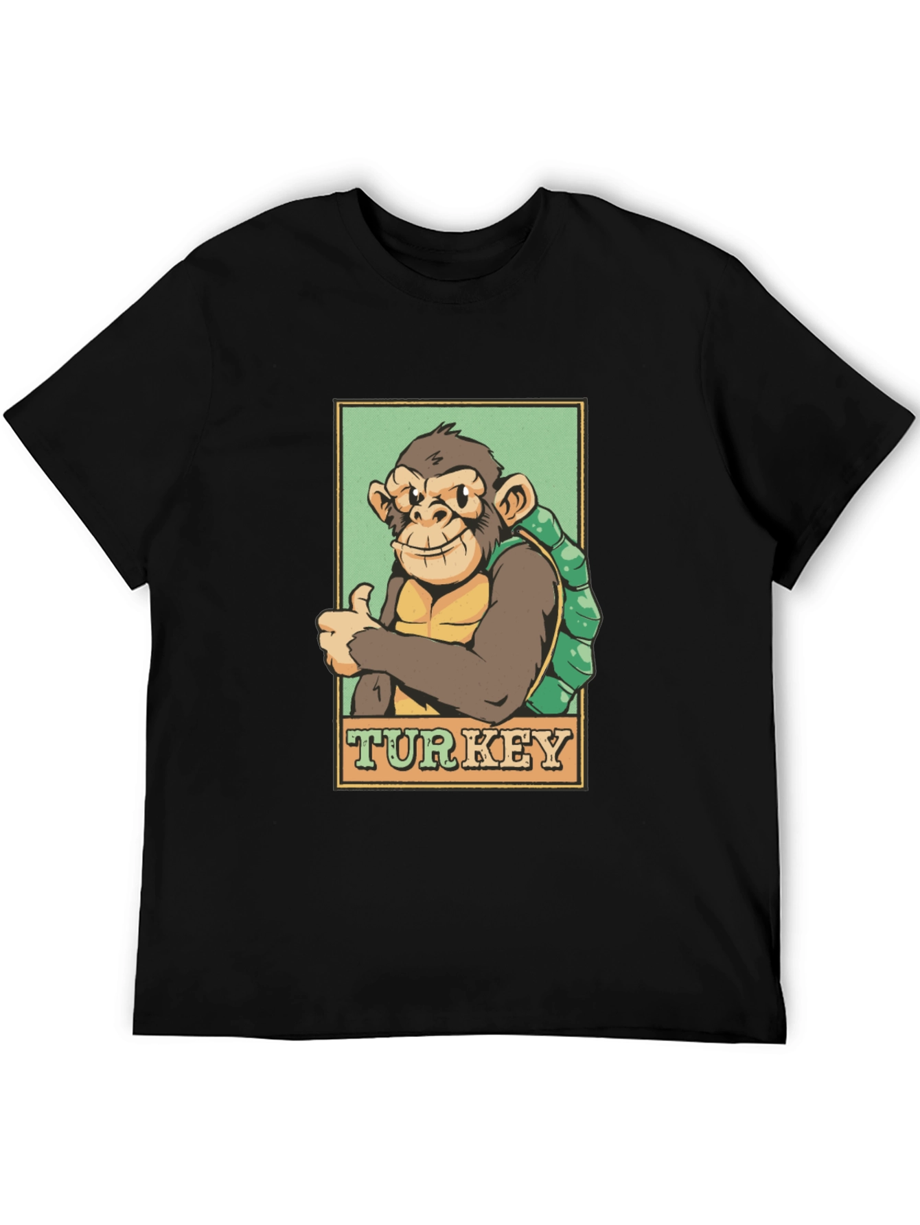 Black Monkey Turkey Graphic T-Shirt - Adventure Ready! view 5