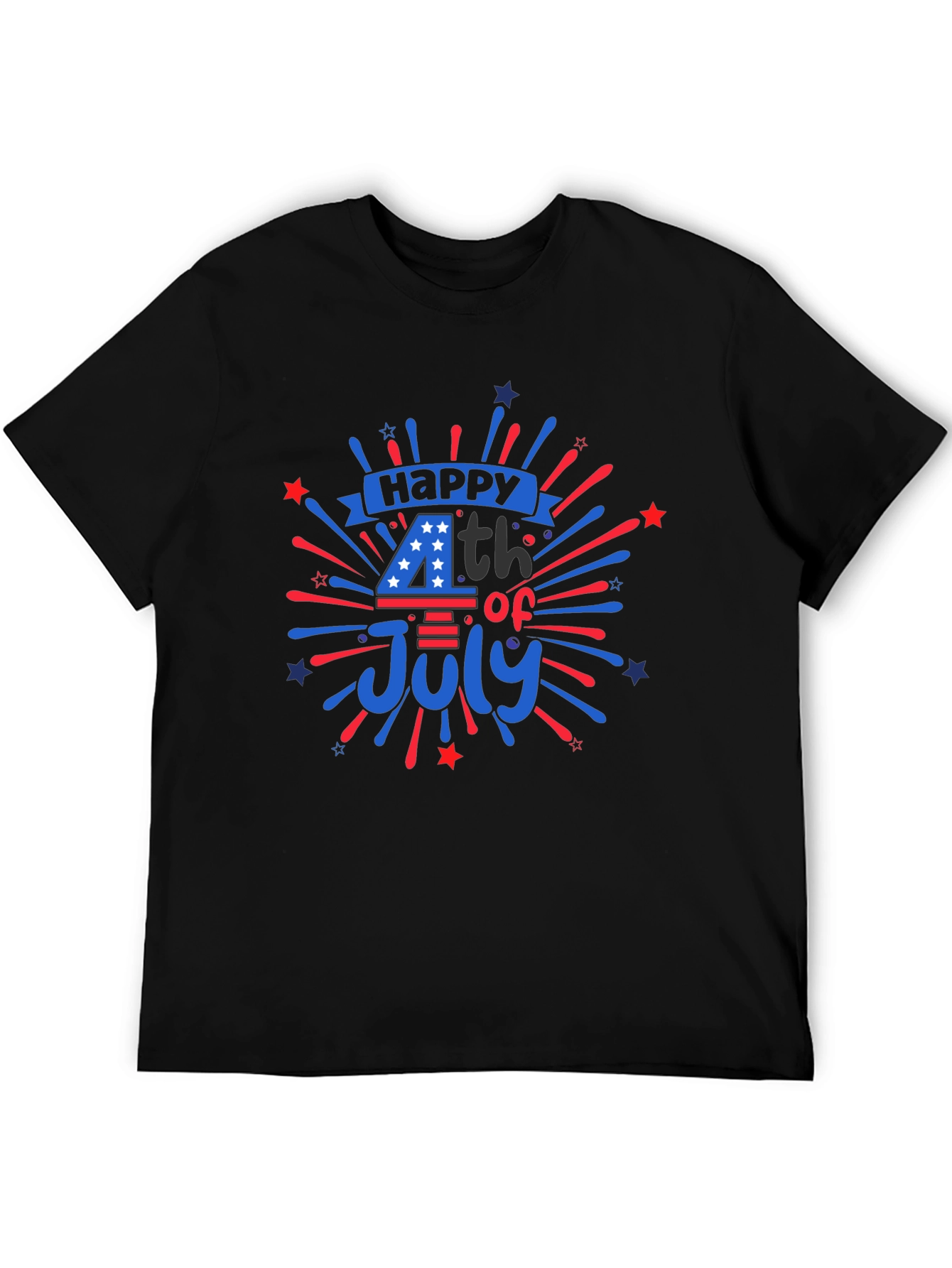 Black Happy 4th of July Graphic T-Shirt view 5