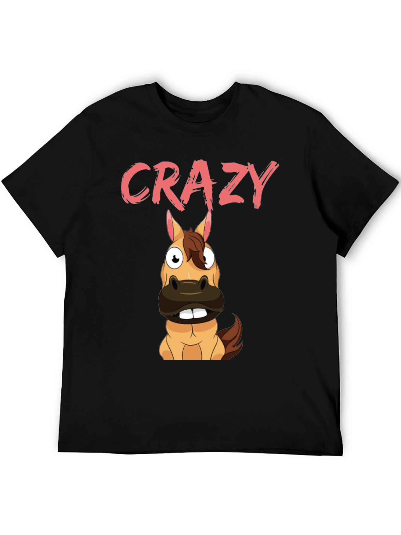 Black Crazy Horse Graphic Tee - Black Cotton Blend view 5