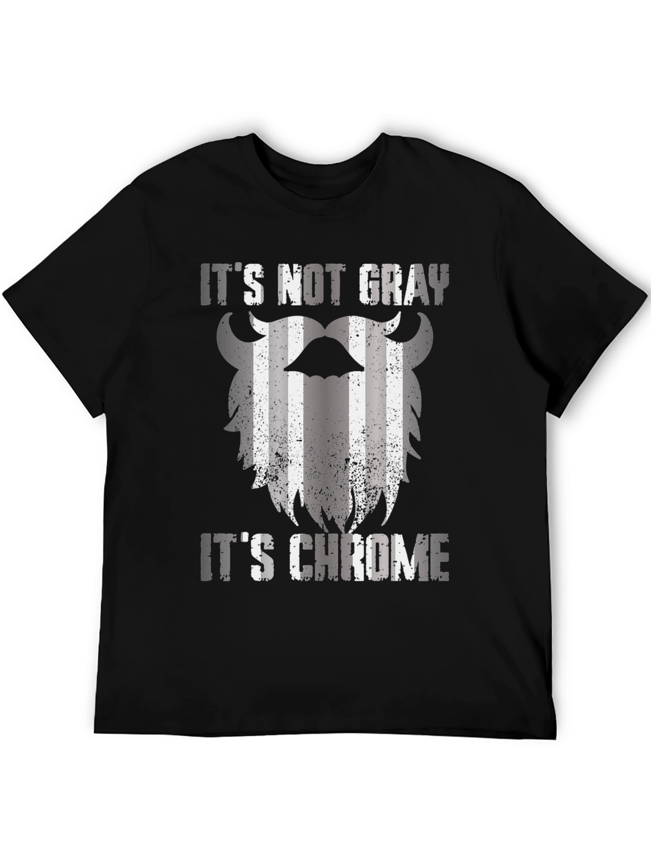 Black It's Not Gray It's Chrome Graphic T-Shirt view 5