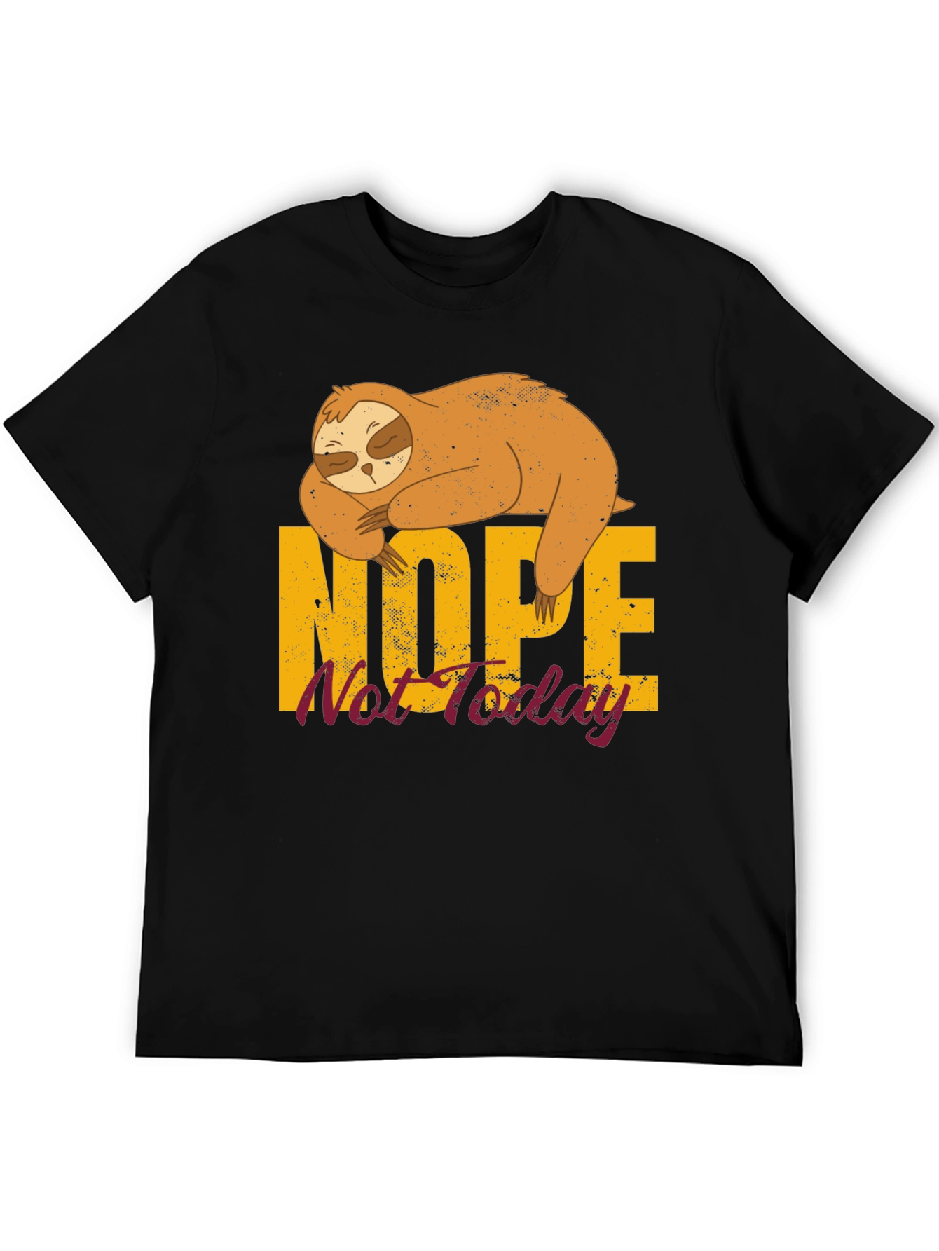 Black Nope Not Today Sloth Graphic Tee - Unisex view 5