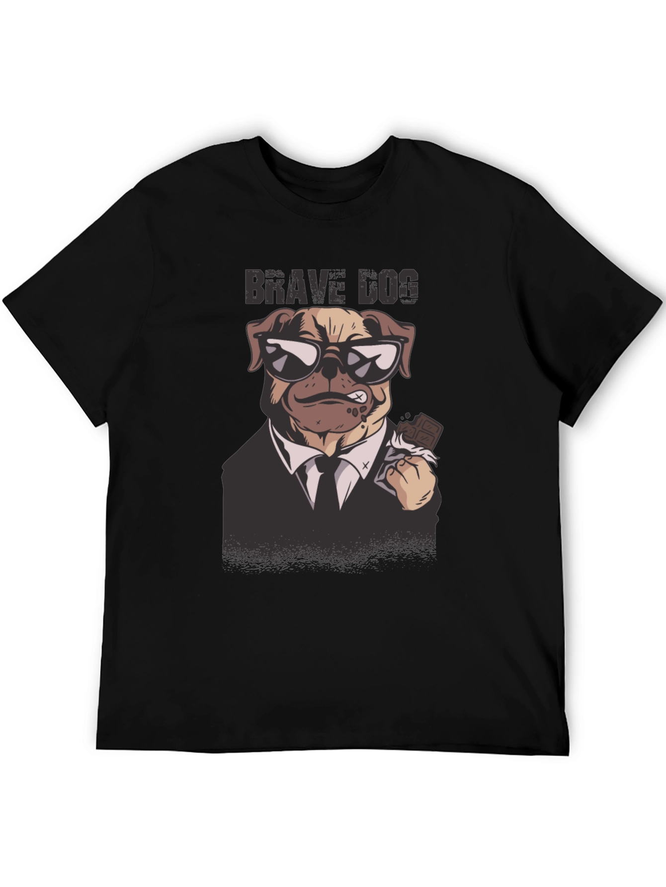 Black Brave Dog Graphic Tee - Cool Canine Design view 5