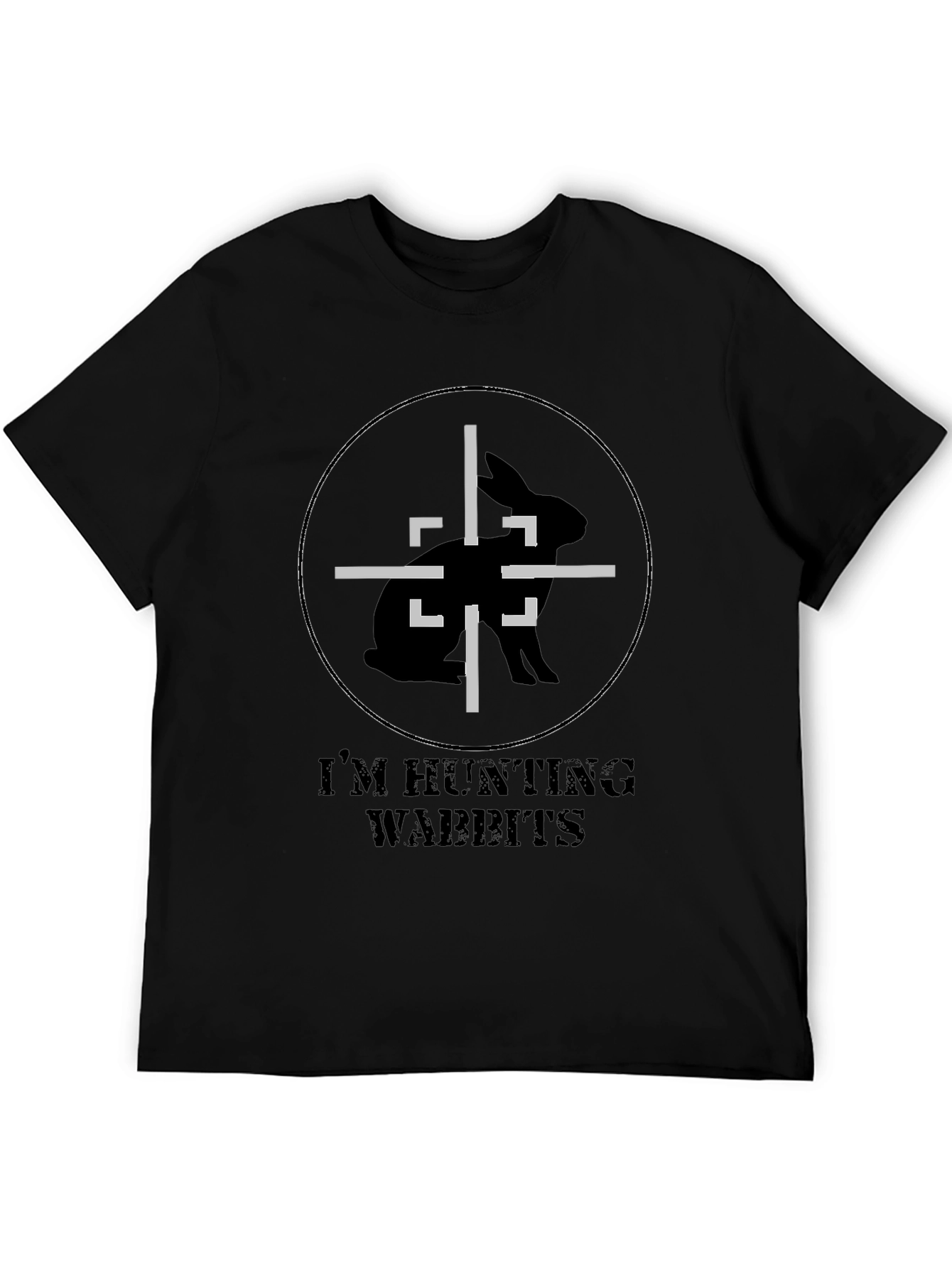 Black I'm Hunting Wabbits Graphic T-Shirt view 5