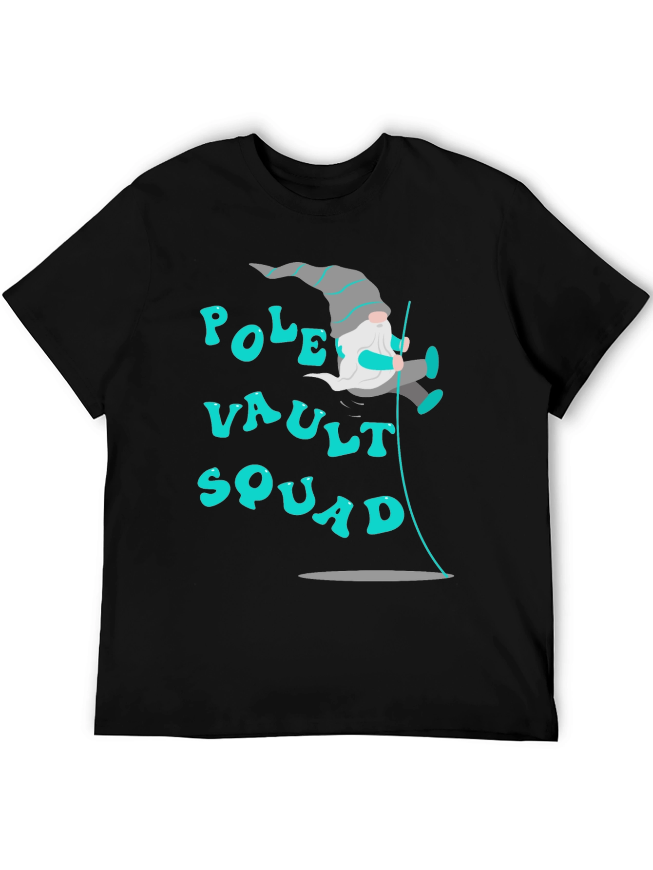 Black Pole Vault Squad T-Shirt - Unique Design view 5