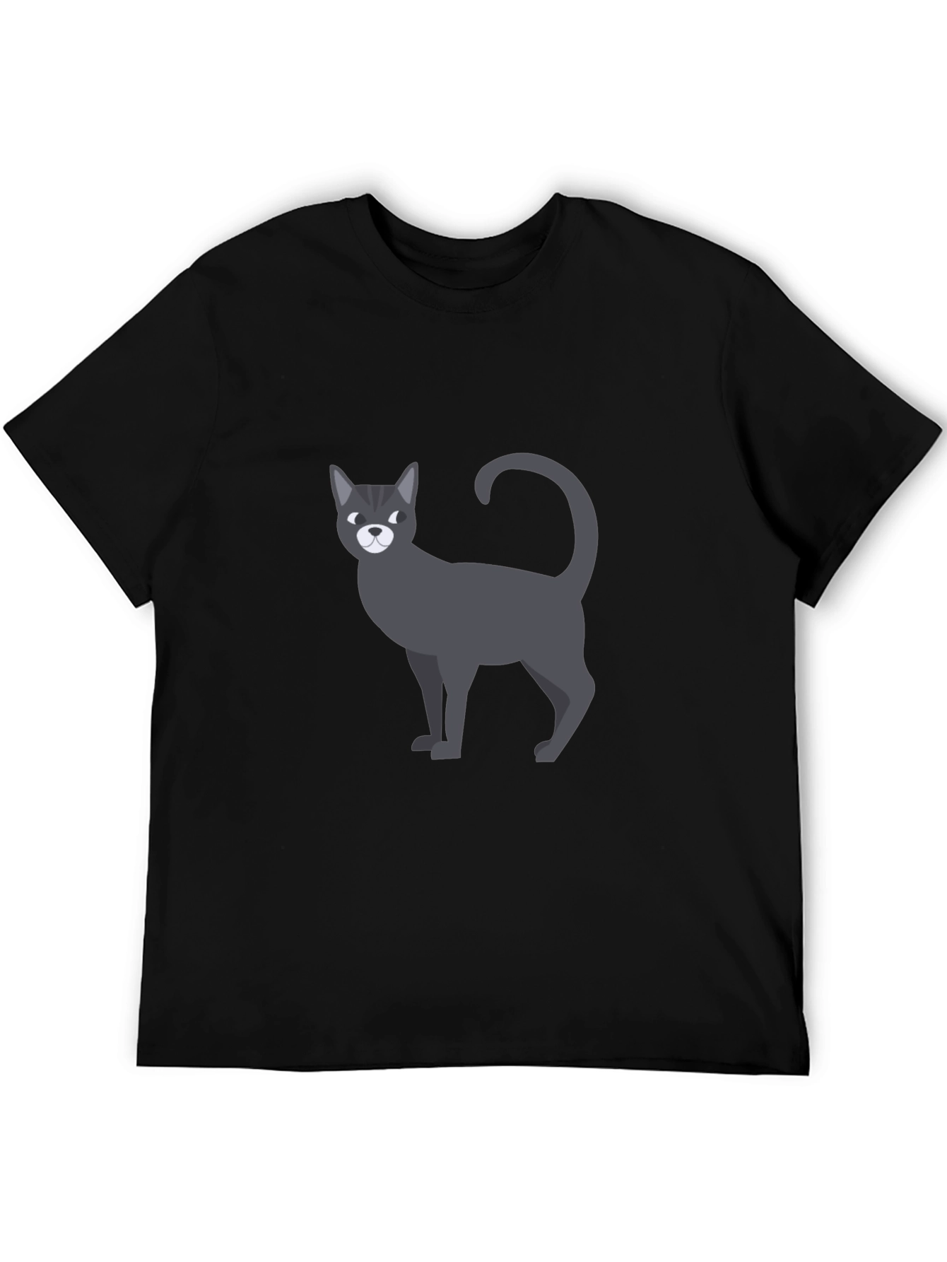 Black Cool Cat Graphic T-Shirt - Men's Black Tee view 5