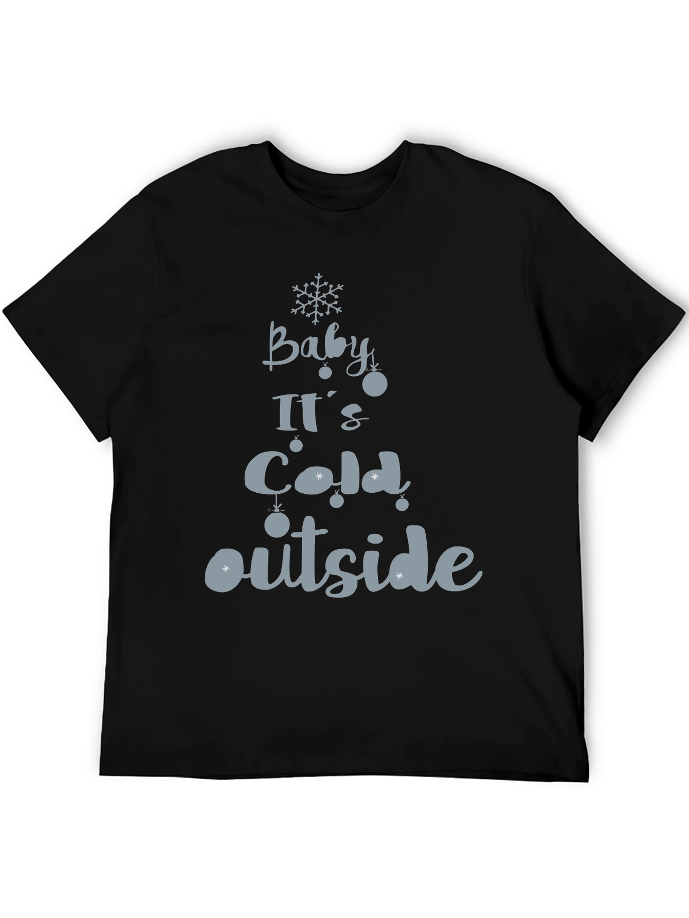 Black Baby It's Cold Outside Holiday Graphic Tee view 5
