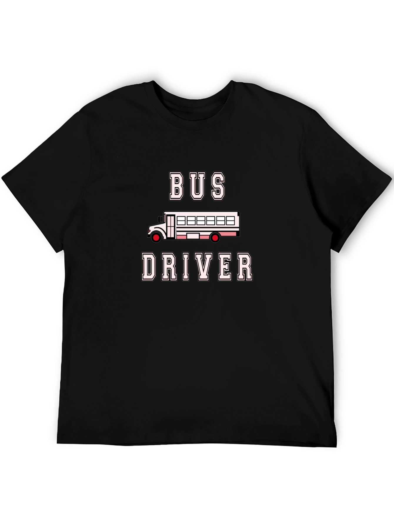 Black Bus Driver T-Shirt - Black Crew Neck view 5