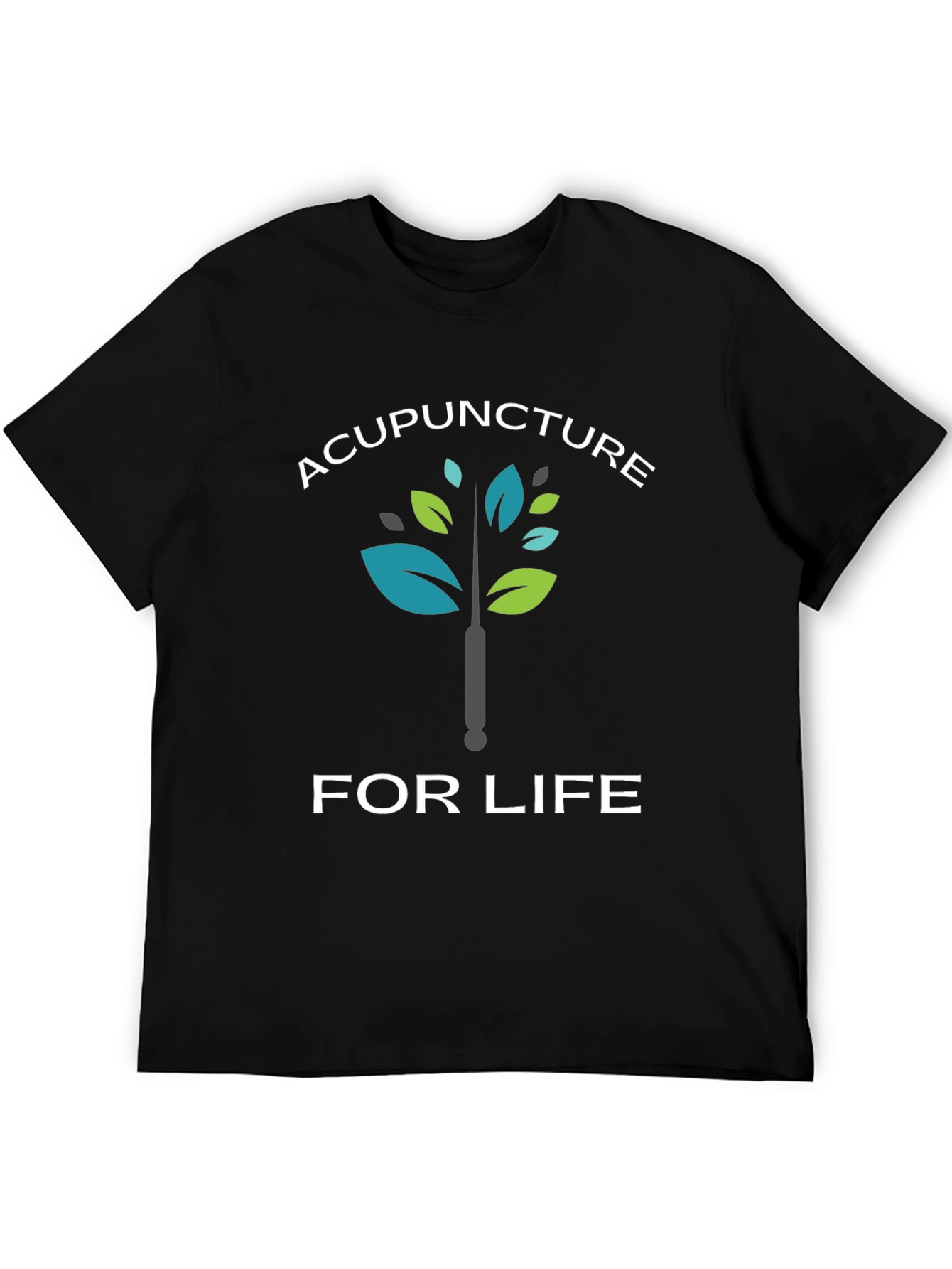 Black Acupuncture for Life Graphic T-Shirt view 5