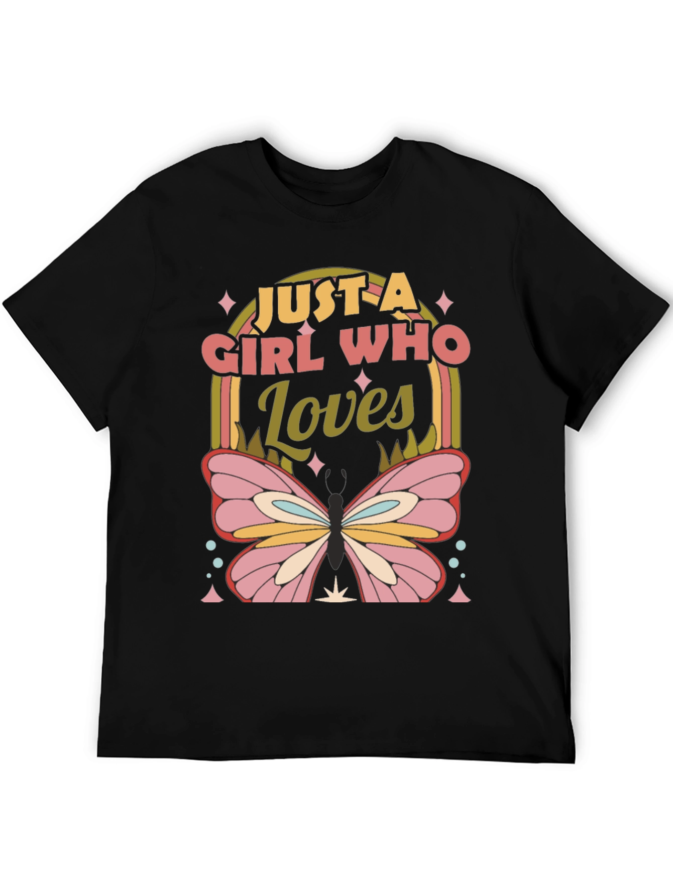 Black Girl Who Loves Butterflies T-Shirt view 5