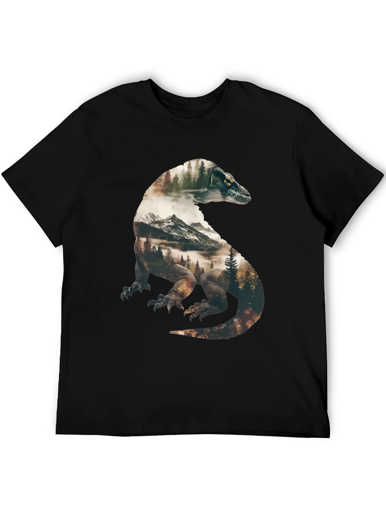 Black Komodo Dragon Nature Graphic Tee view 5