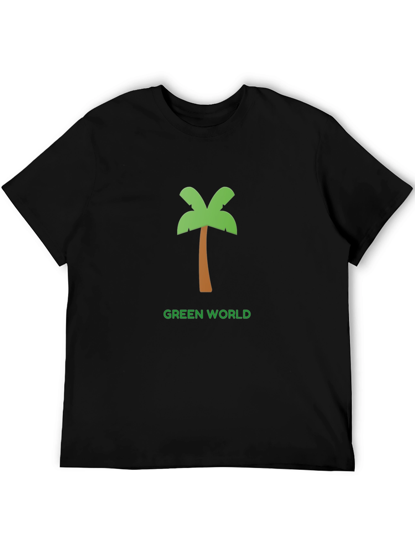 Black Green World Palm Tree Graphic Tee view 5