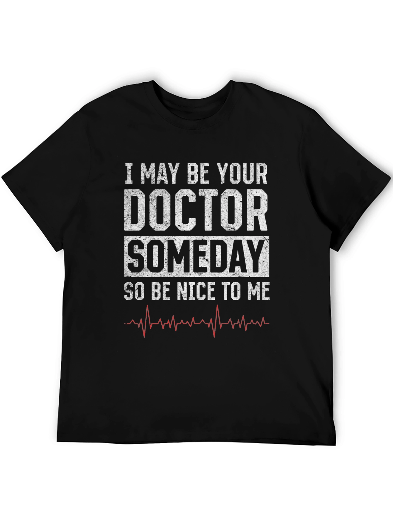 Black Future Doctor T-Shirt - "Be Nice to Me!" Design view 5